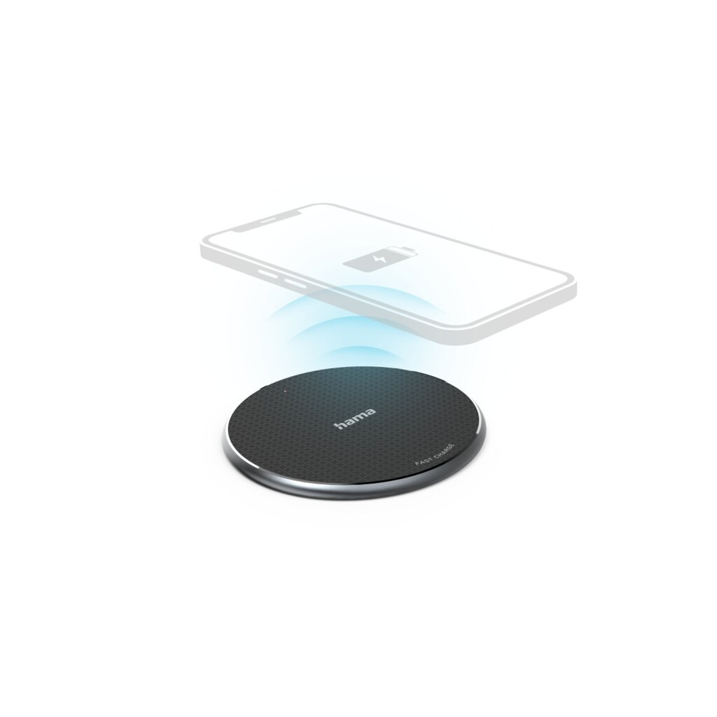 Hama Smartphone-Ladegerät »Wireless Charger Set für Smartphone mit Ladepad, kabellos, schwarz«, Schnellladegerät 10 W, Qi-Technologie, hochwertiges Design