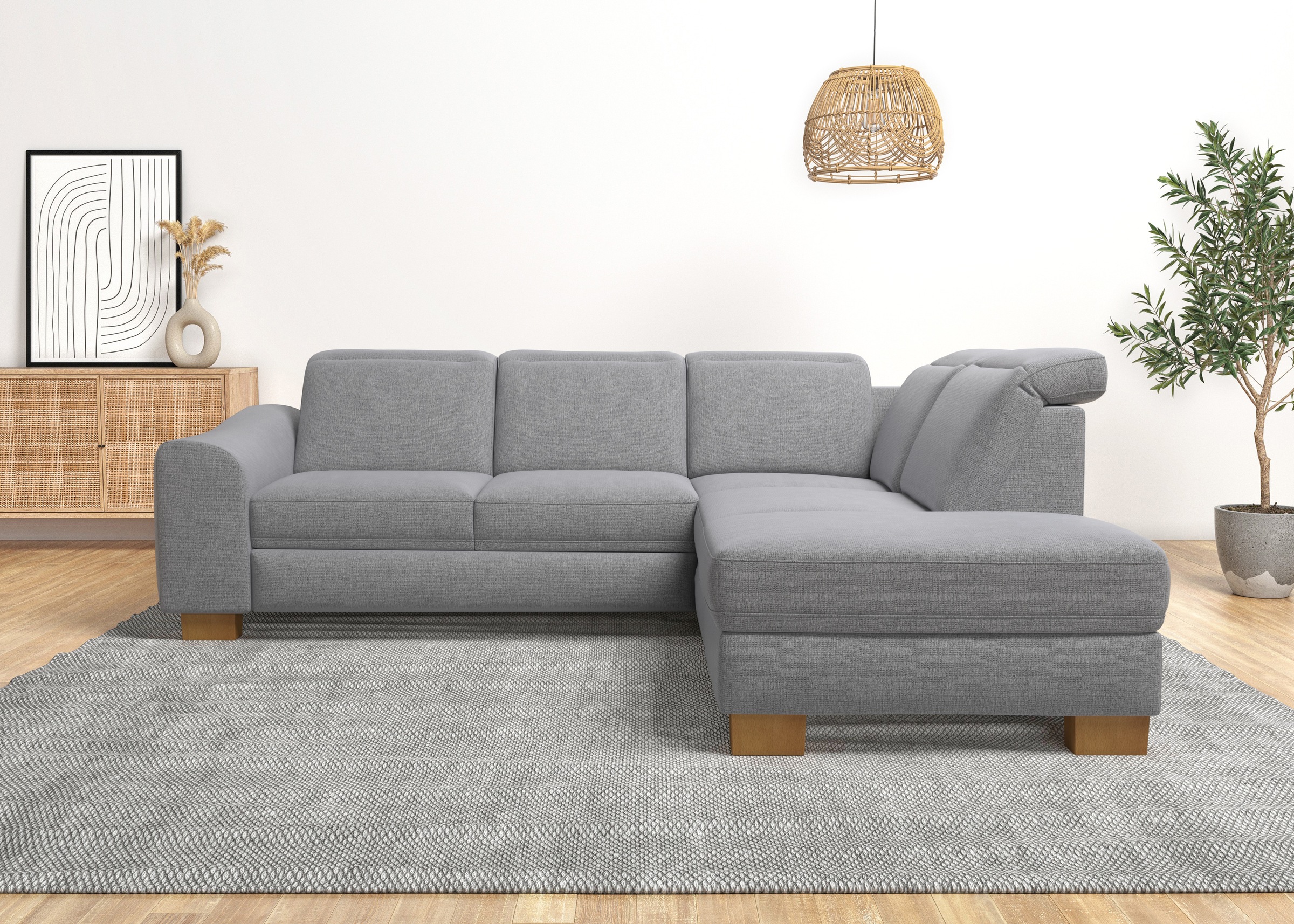 Home affaire Ecksofa »Dundee L-Form«, wahlweise mit Kopfteilverstellung und zusätzlich mit Bettfunktion