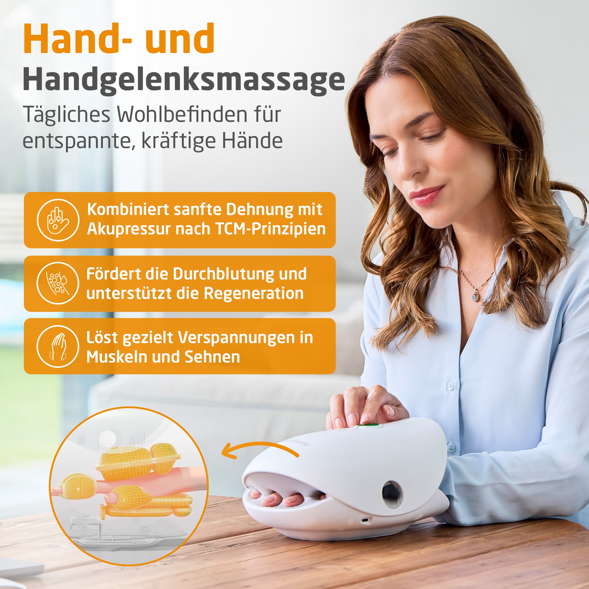 Medisana Massagegerät »HM 500« Handentspannung, Sehnenscheidenentspannung, Gelenkdehnung, kabellos