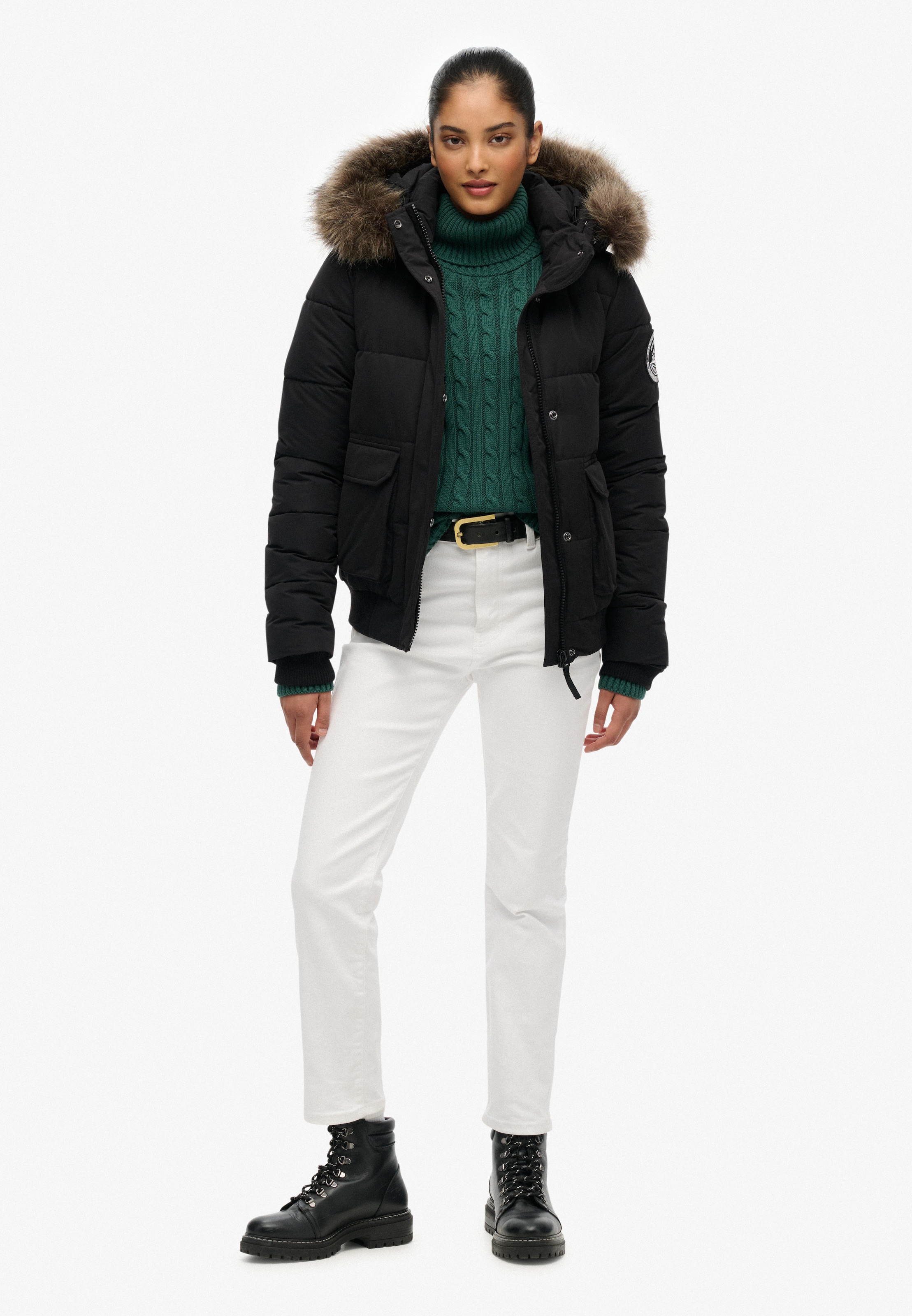 Superdry Steppjacke »EVEREST ELLA BOMBER« mit Kapuze Kunstfaser, regular fit