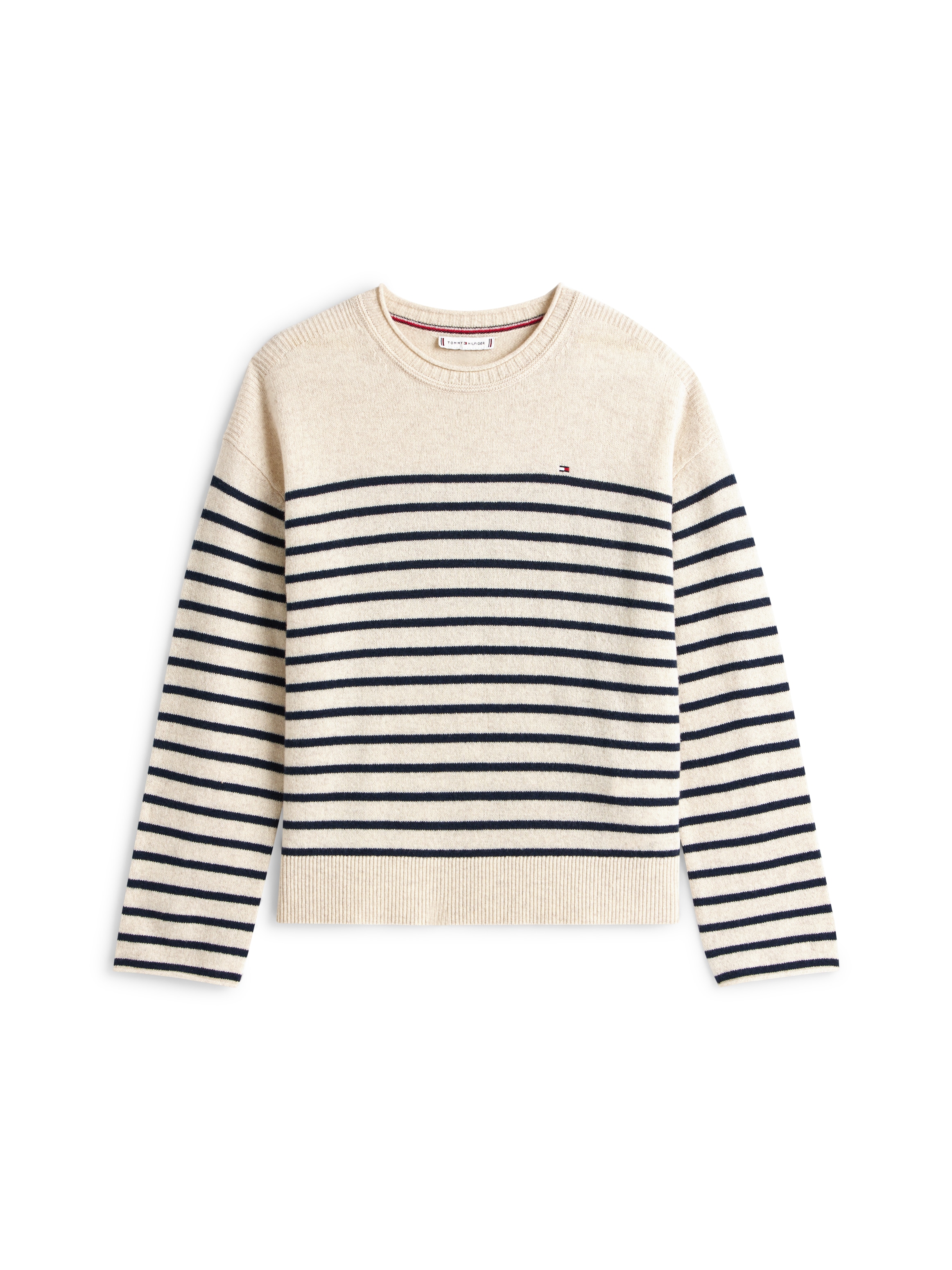 Tommy Hilfiger Strickpullover »SOFT WOOL RLXD C-NK LS SWT« aus reiner Wolle