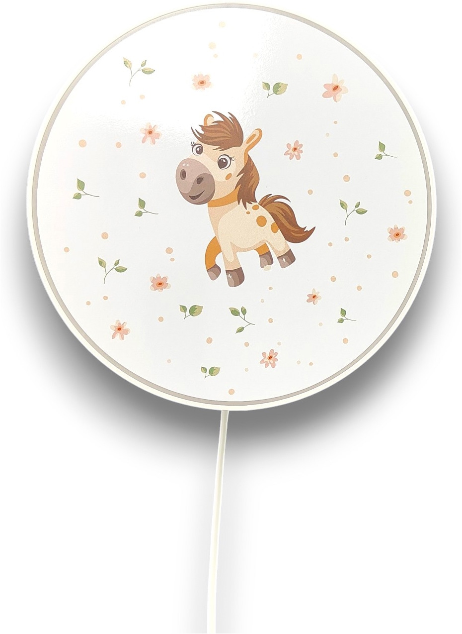 niermann Wandleuchte »Kinderlampe mit Motiv "Pony Paula", Kinderzimmer« E14 1 Stk. bruchsicheres Gehäuse, Schalter im Anschlusskabel, Made in Germany