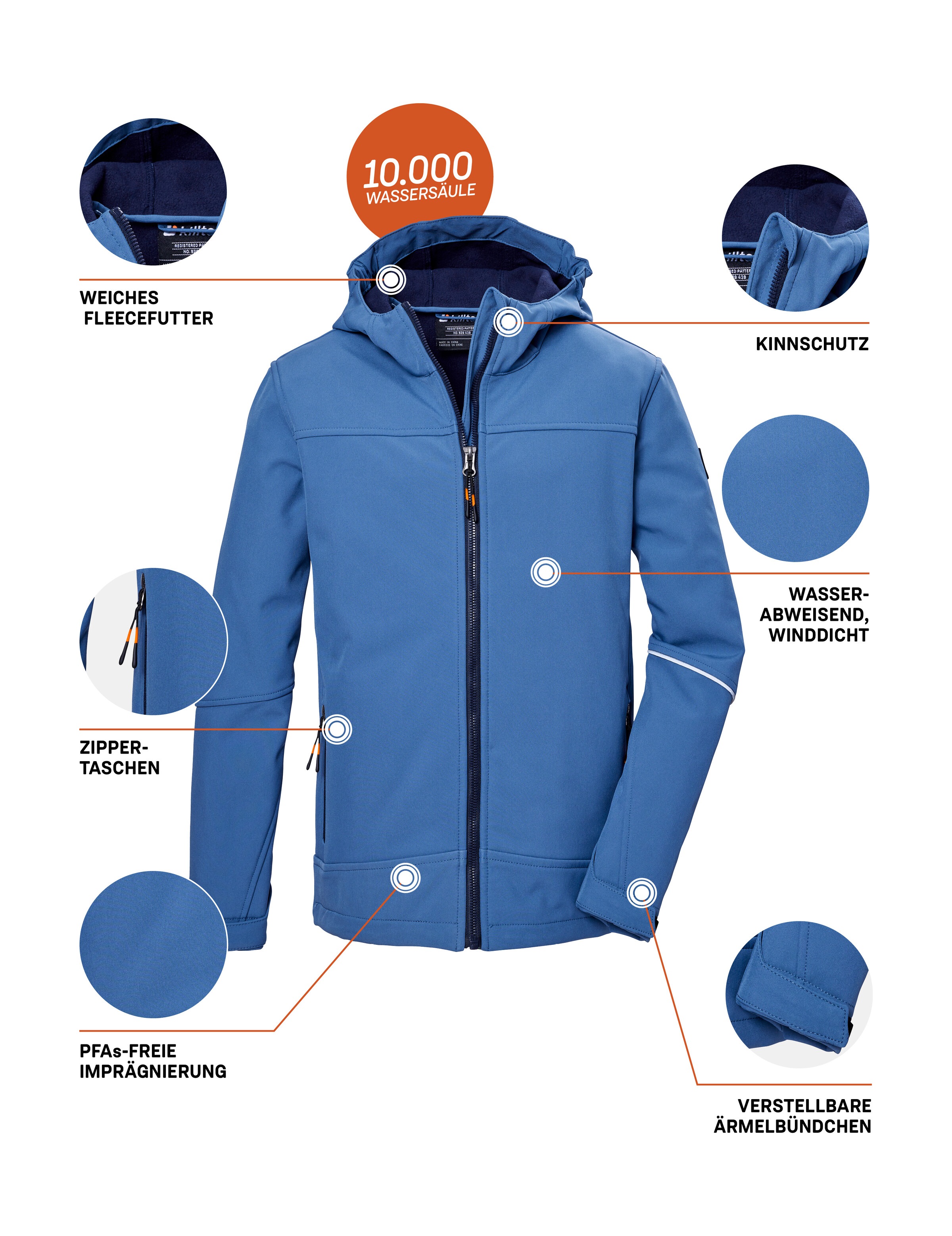 Killtec Softshelljacke »KOS 143 BYS SFTSHLL JCKT« Wind- und wasserabweisende, atmungsaktive Kinderjacke
