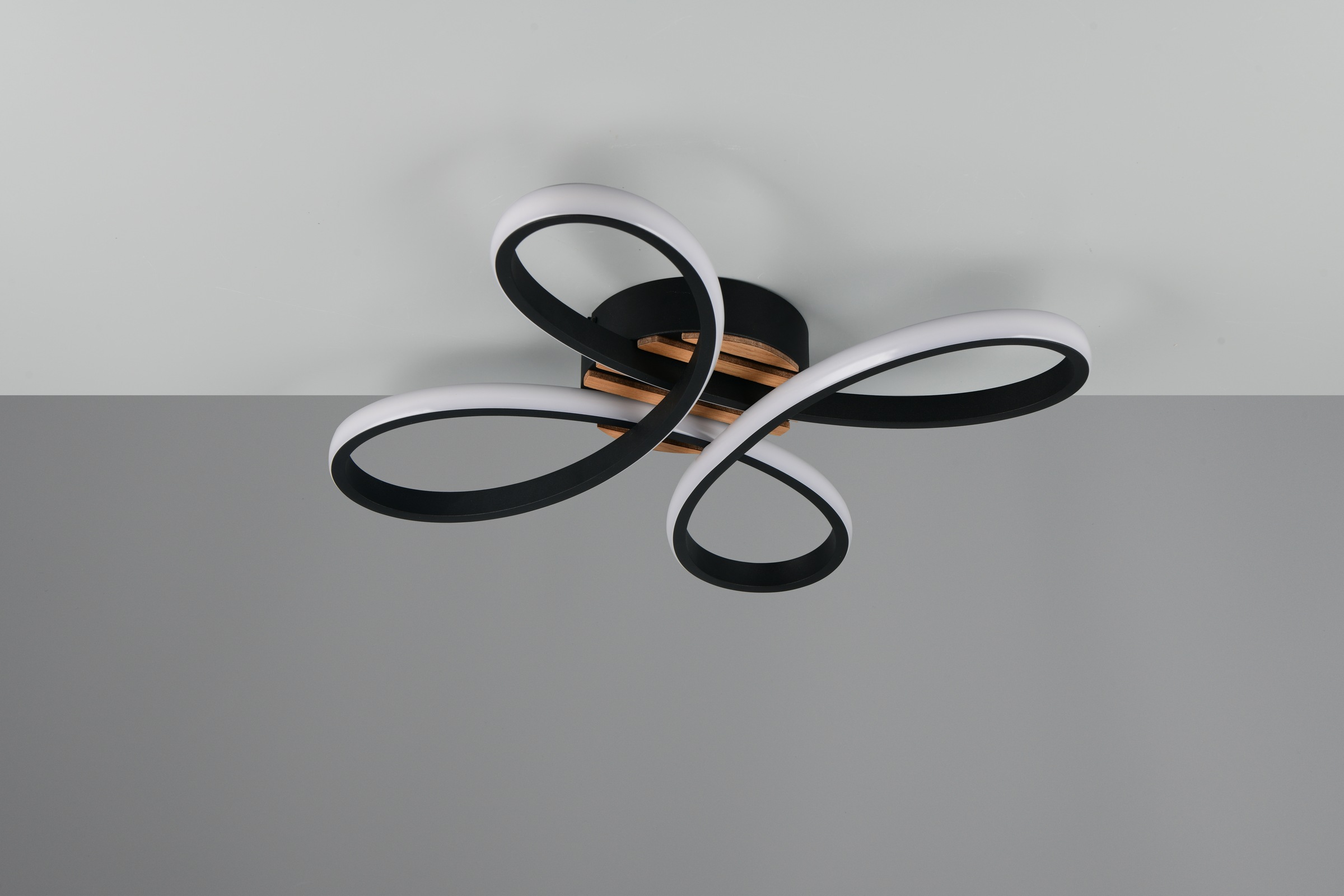 OTTO home LED Deckenleuchte »Ullii, Deckenlampe mit Fernbedienung dimmbar Nachtlicht Memory« LED-Board 1 Stk. warmweiß - kaltweiß CCT stufenlos warm- bis kaltweiß, Holzelemente in Optik Akustikpaneel