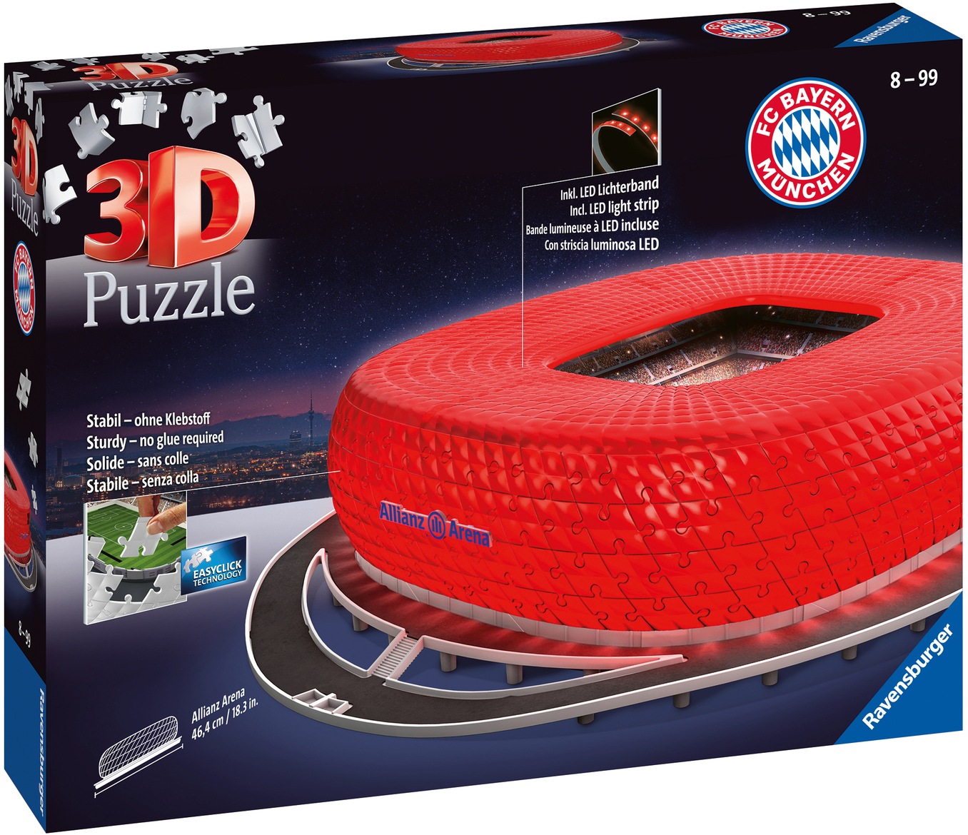 Ravensburger 3D-Puzzle »Allianz Arena bei Nacht«, inkl. LED-Lichterband; Made in Europe