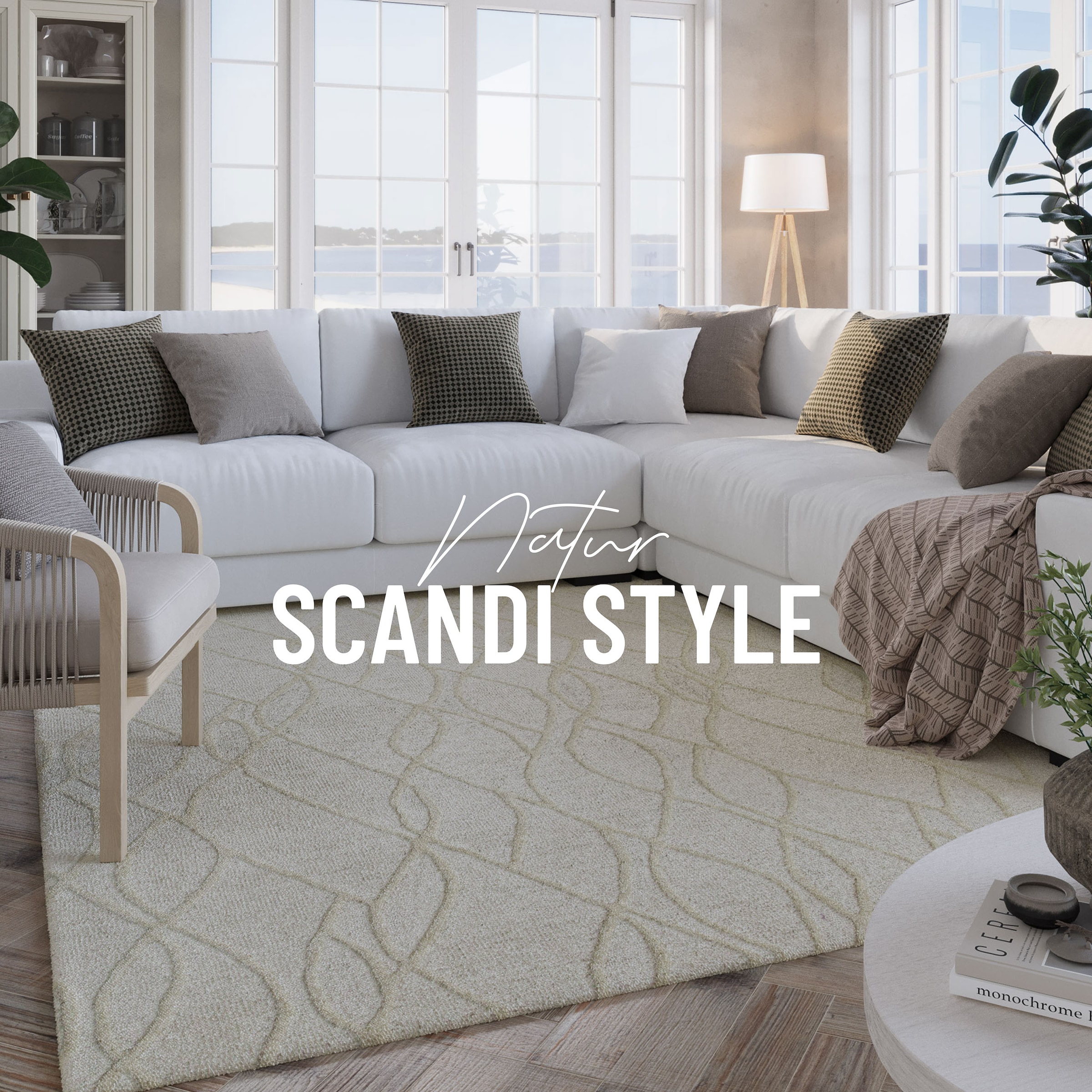 Wecon home Wollteppich »Hamptons TWENTYTHREE«, rechteckig, 15 mm Höhe, Läufer, Schurwolle, Kurzflor, Wohnzimmer, Schlafzimmer, Wellen