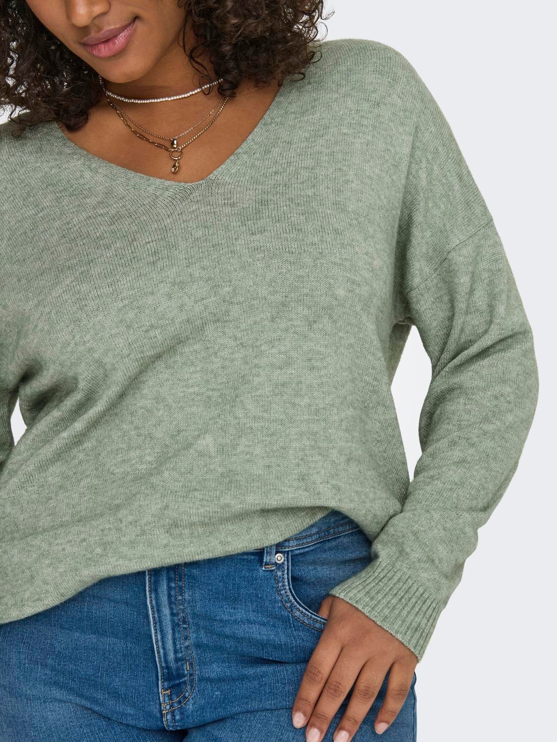 ONLY CARMAKOMA V-Ausschnitt-Pullover »CARMARGARETA LS PULLOVER KNT NOOS«