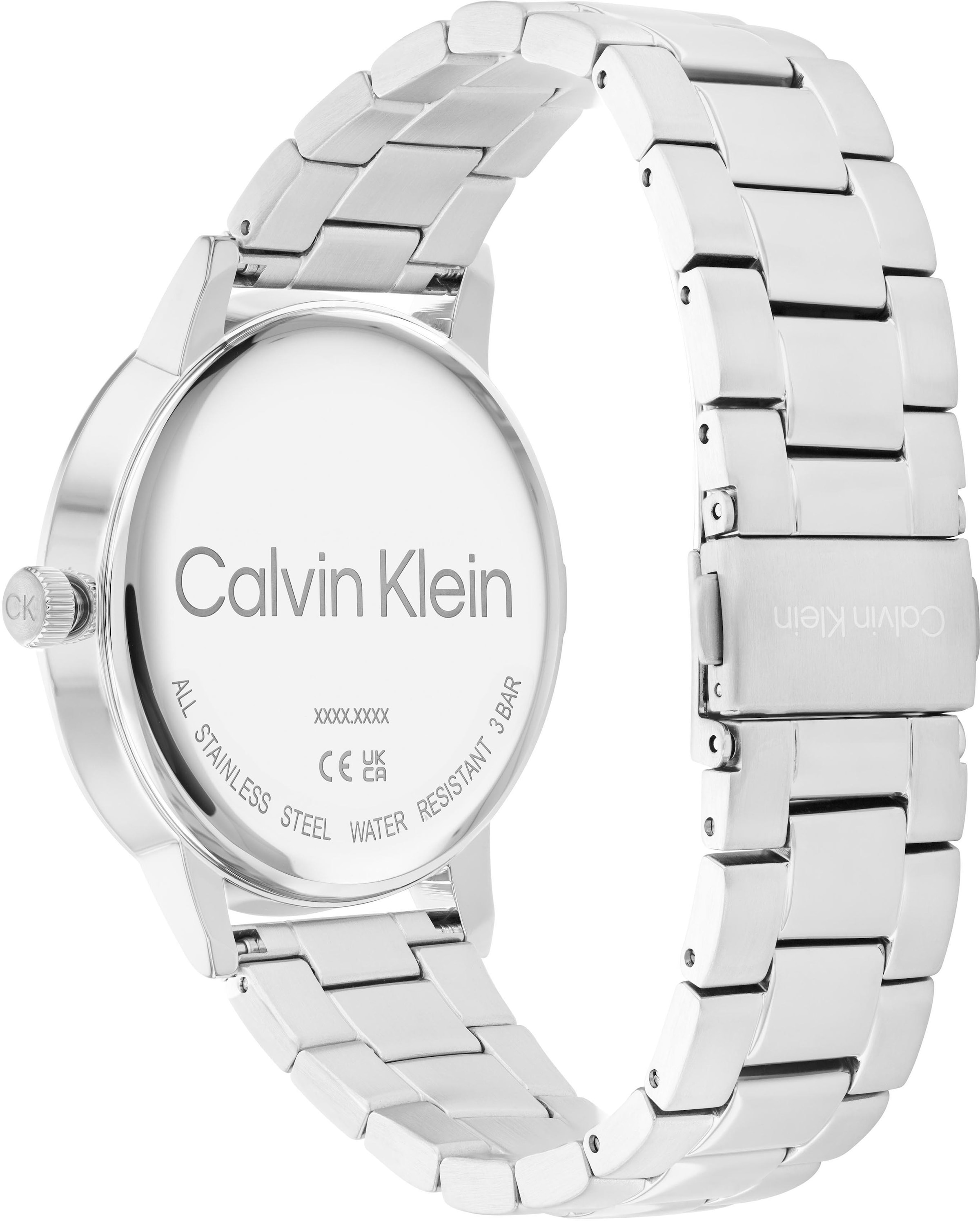 Calvin Klein Quarzuhr »LINKED«, Armbanduhr, Herrenuhr, Datum, Mineralglas, Edelstahlarmband