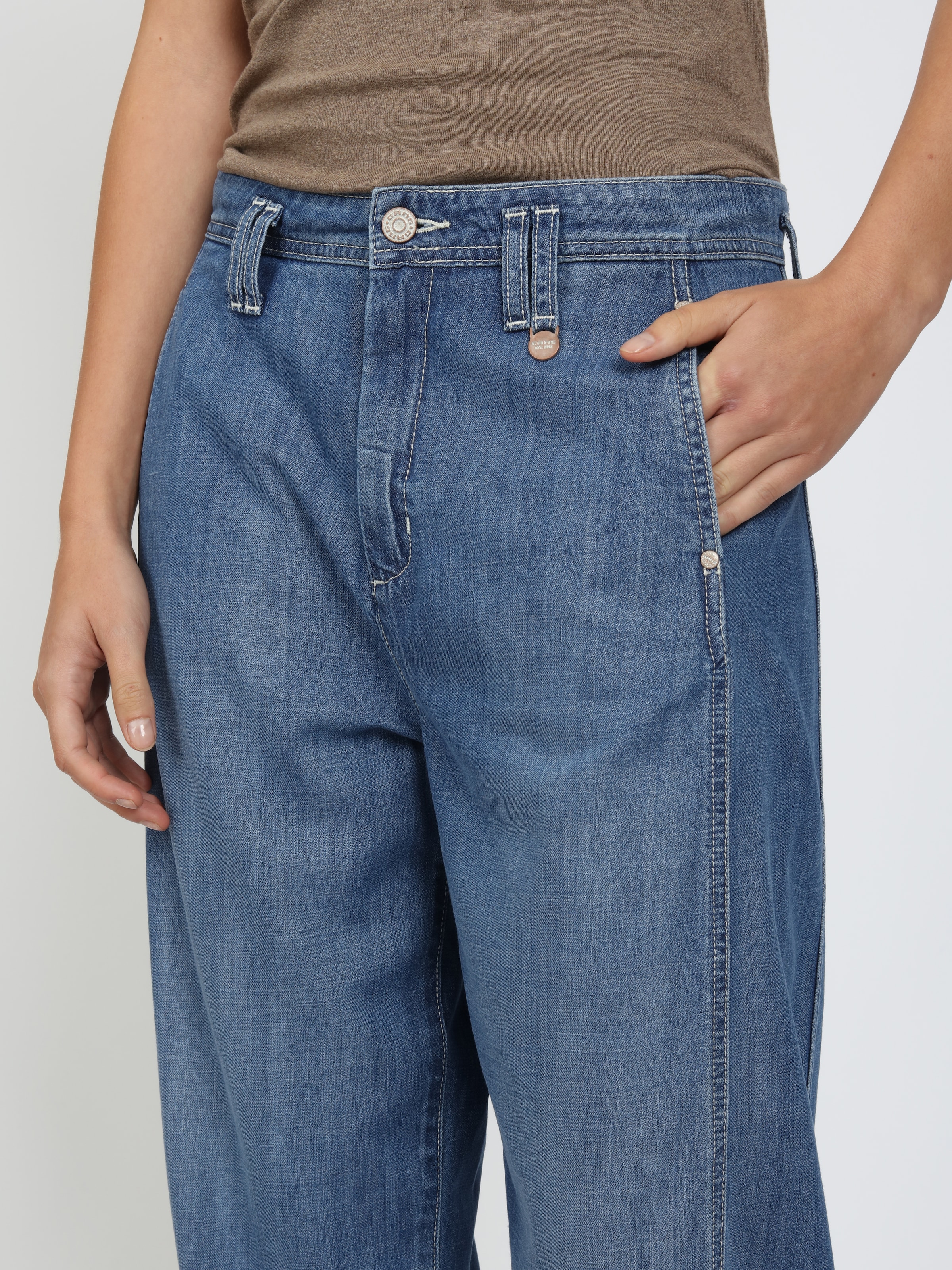 GANG Loose-fit-Jeans »94SINA CHINO« Light Denim, Barrel Fit