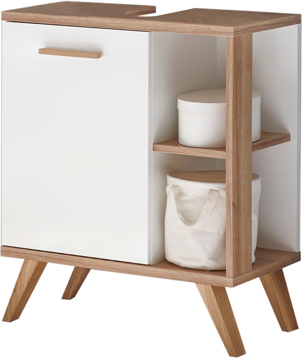 Saphir Badmöbel-Set »Quickset 2-teilig, Waschbeckenunterschrank mit LED-Spiegel« 3 Stk. tlg.