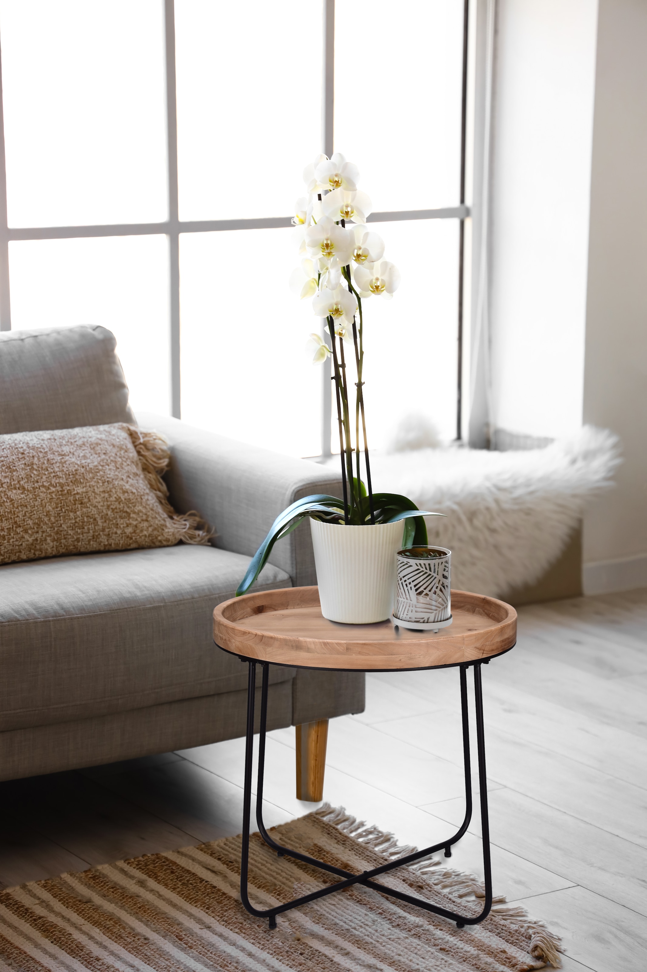 MIRRORS AND MORE Beistelltisch »Jette« 1 Stk. tlg. hochwertige Echtholzplatte