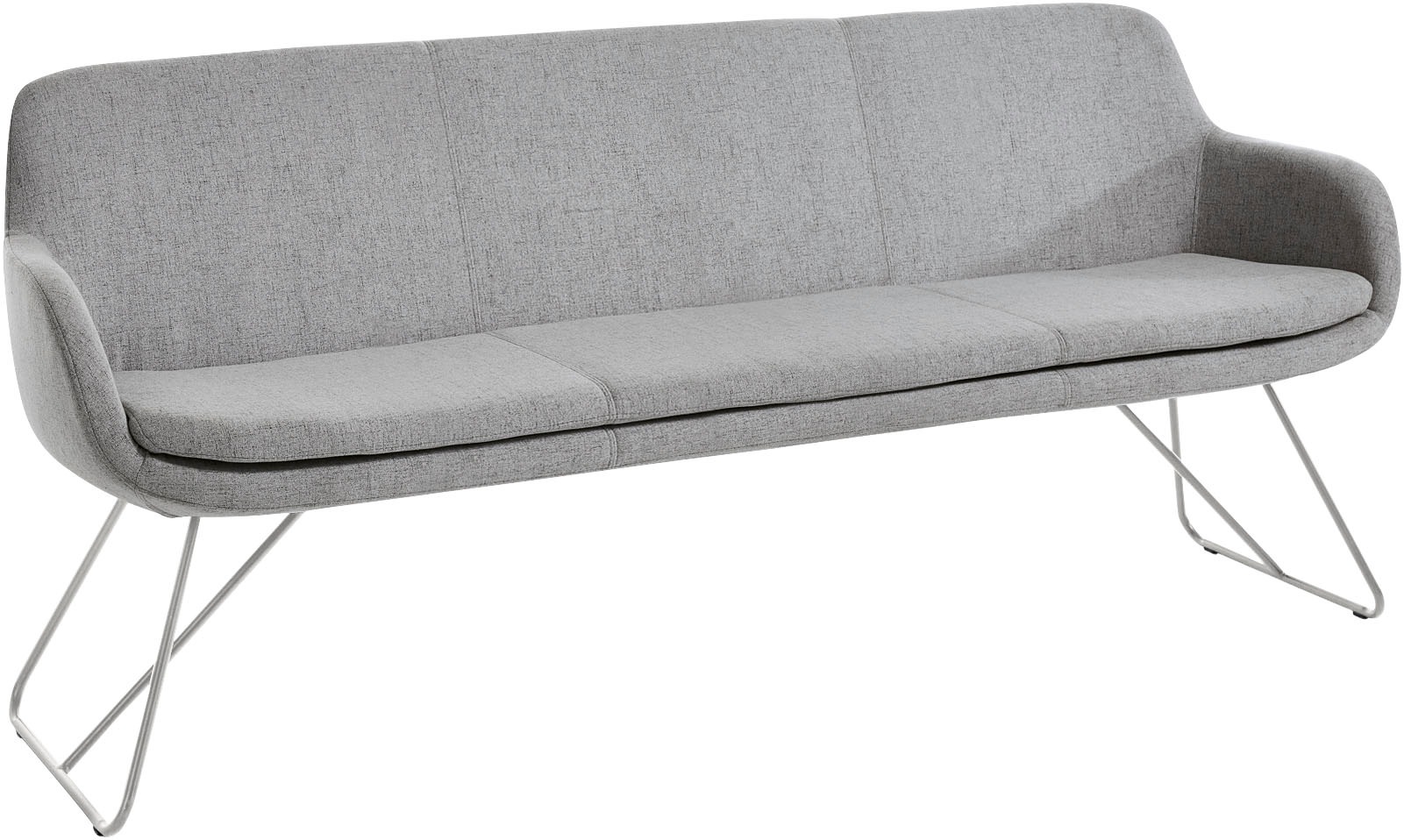 Musterring, Essbank »Tavia« Schlittengestell in drei Ausführungen, Breite 180, 200 oder 220 cm, silver + Edelstahl, 100% PES,