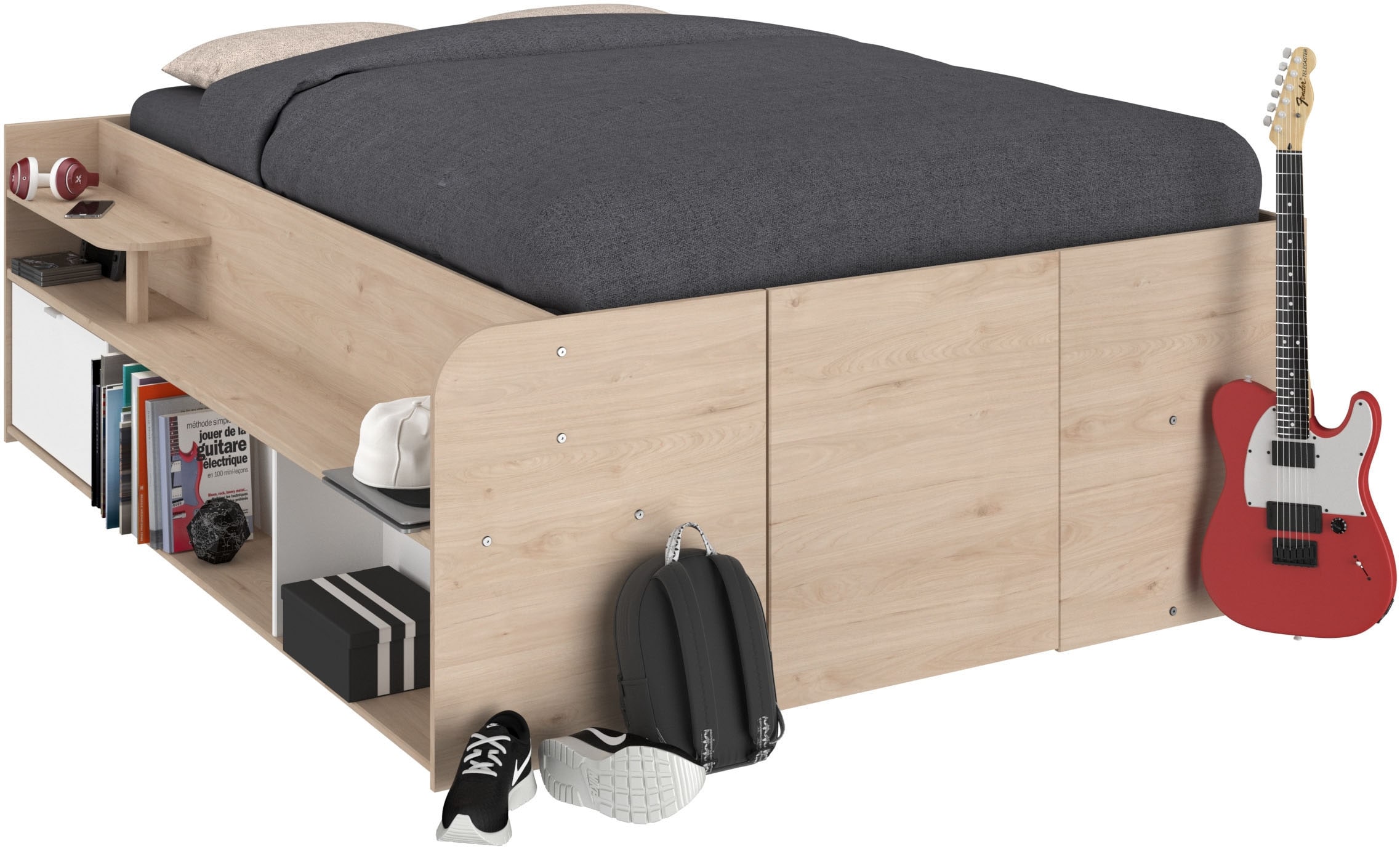 Parisot Hochbett »Parisot Travel 2«, Lattenrost aufklappbar, Stauraum integriert