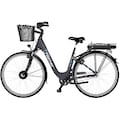 FISCHER Fahrrad E-Bike »CITA ECU 2200 522«, 7 Gang, Nexus, Frontmotor 250 W, (mit Akku-Ladegerät-mit Beleuchtungsset-mit Fahrradkorb-mit Fahrradschloss-mit Werkzeug)