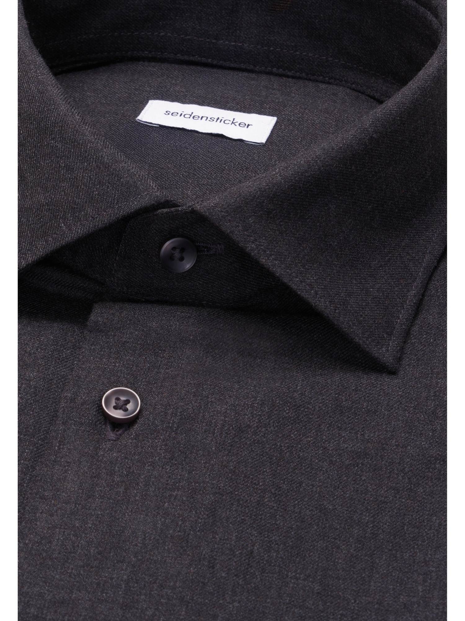 seidensticker Flanellhemd »Schwarze Rose« Shaped 1/1 Kentkragen Uni