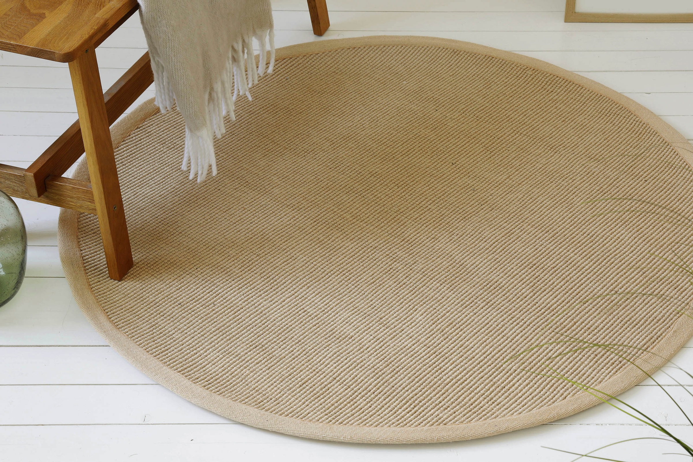 Teppich »Liora«, rund, 5 mm Höhe, Flachgewebe, Jute in Sisal Optik, Esszimmer, Flur,...