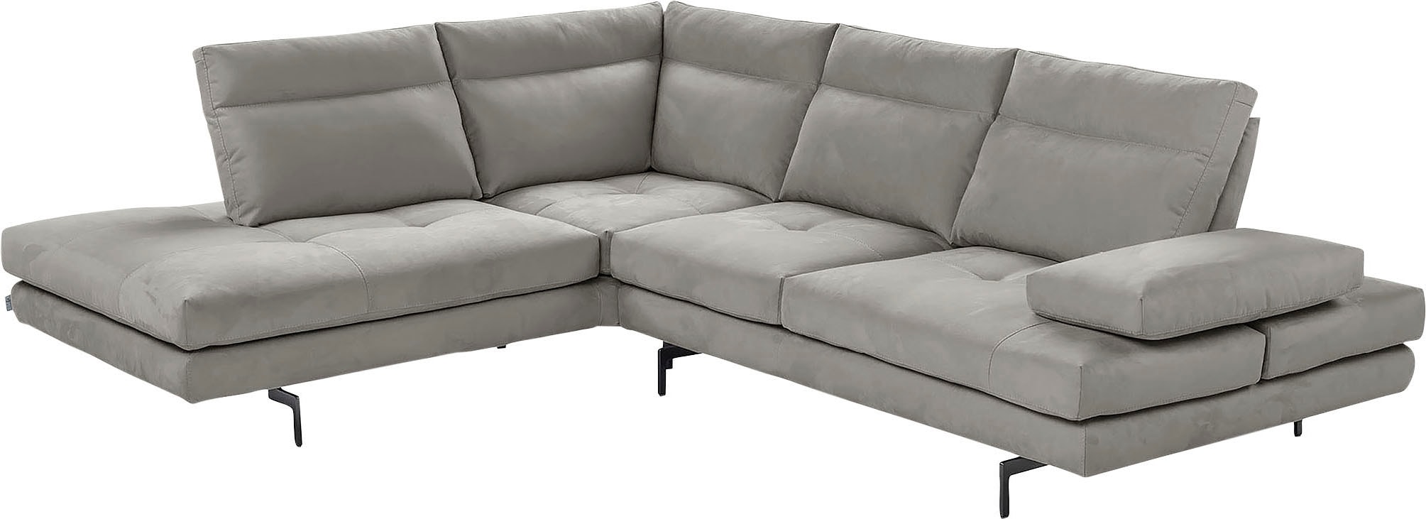 CALIA ITALIA Ecksofa »Toby Wing, L-Form, Designsofa mit sensationellem Sitzkomfort«, Sitztiefenverstellung, funktionale Ecke, Füße in schwarz matt