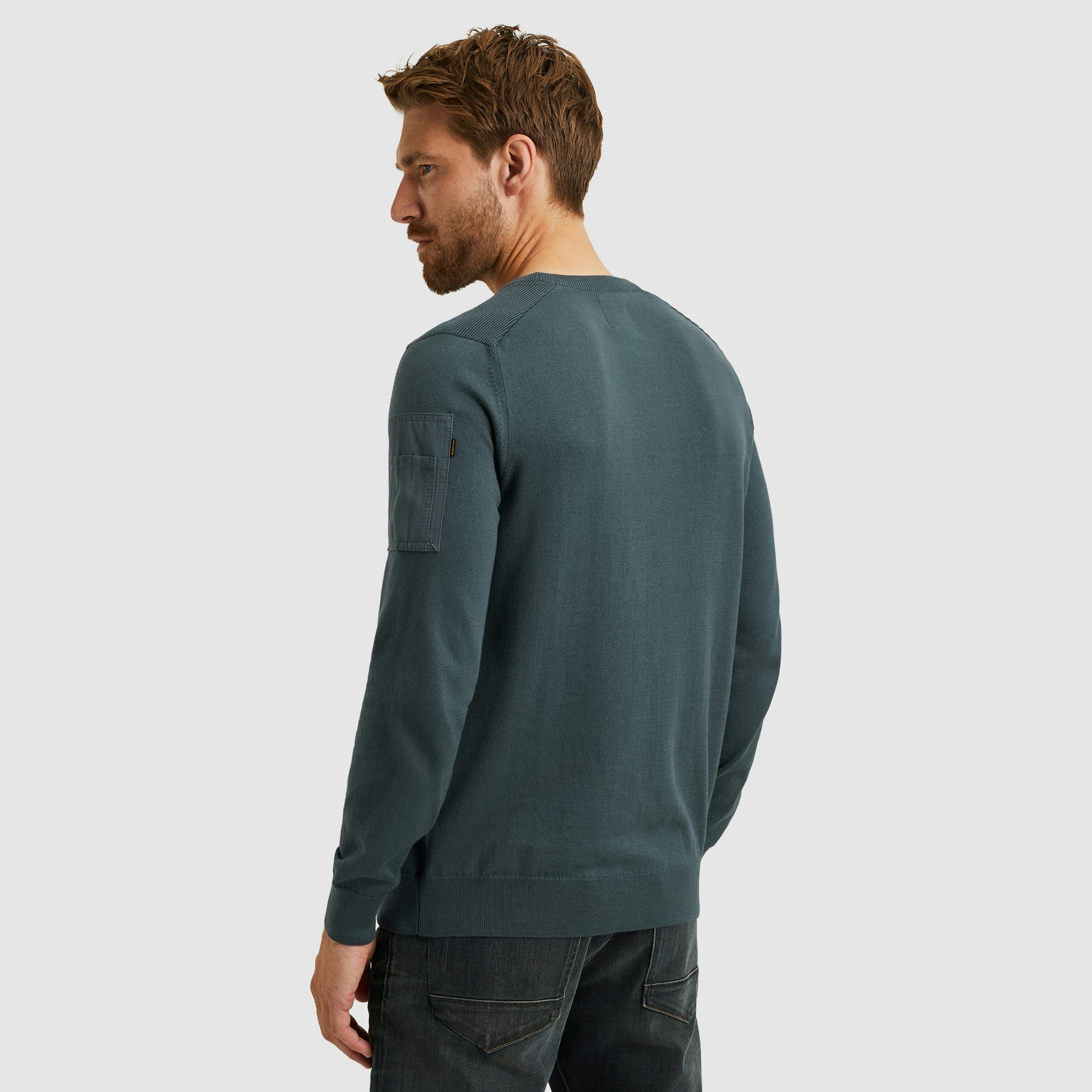 PME LEGEND Rundhalspullover mit Logo Stickerei