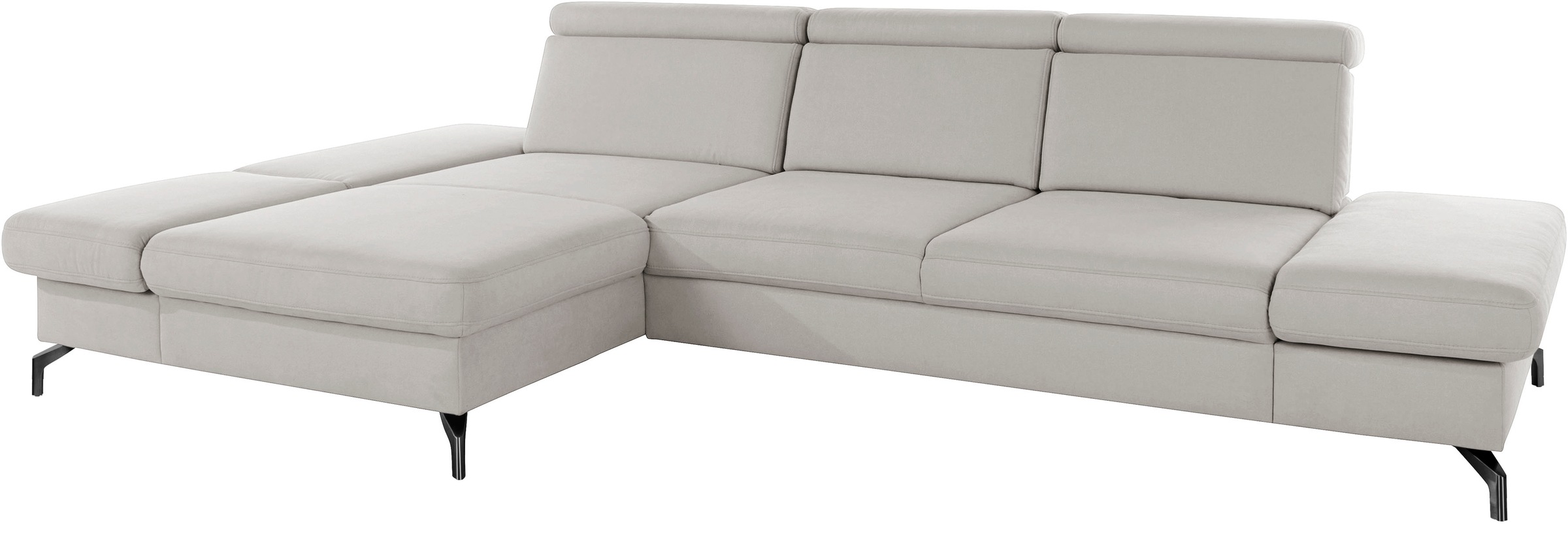 sit&more Ecksofa »Brisbane L-Form«, Fußhöhe 12 cm, inklusive Sitztiefen-, Armteil- und Kopfteilverstellung