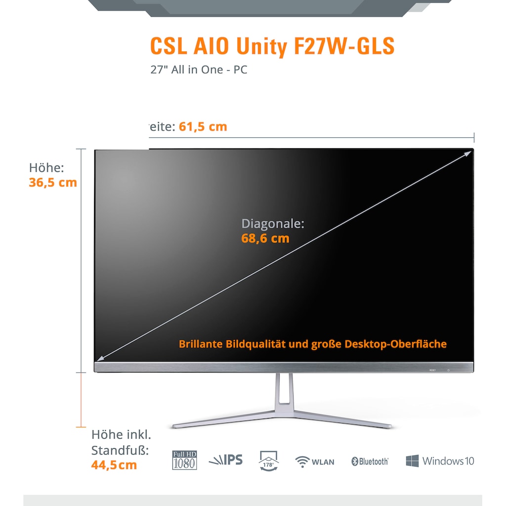 CSL All-in-One PC »Unity F27-GLS mit Windows 10 Home«