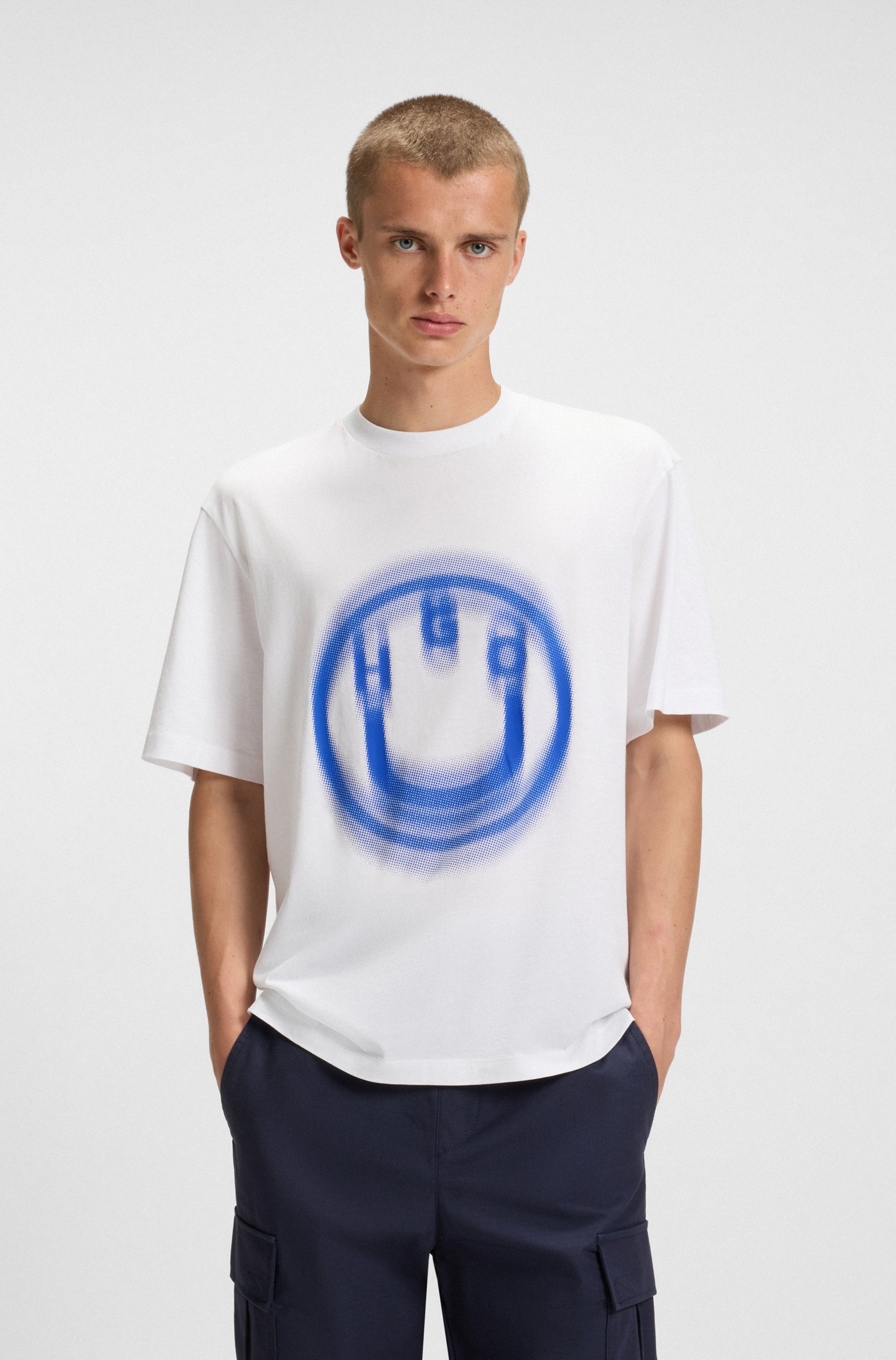 HUGO Blue T-Shirt »Nalax«, mit Logo-Druck