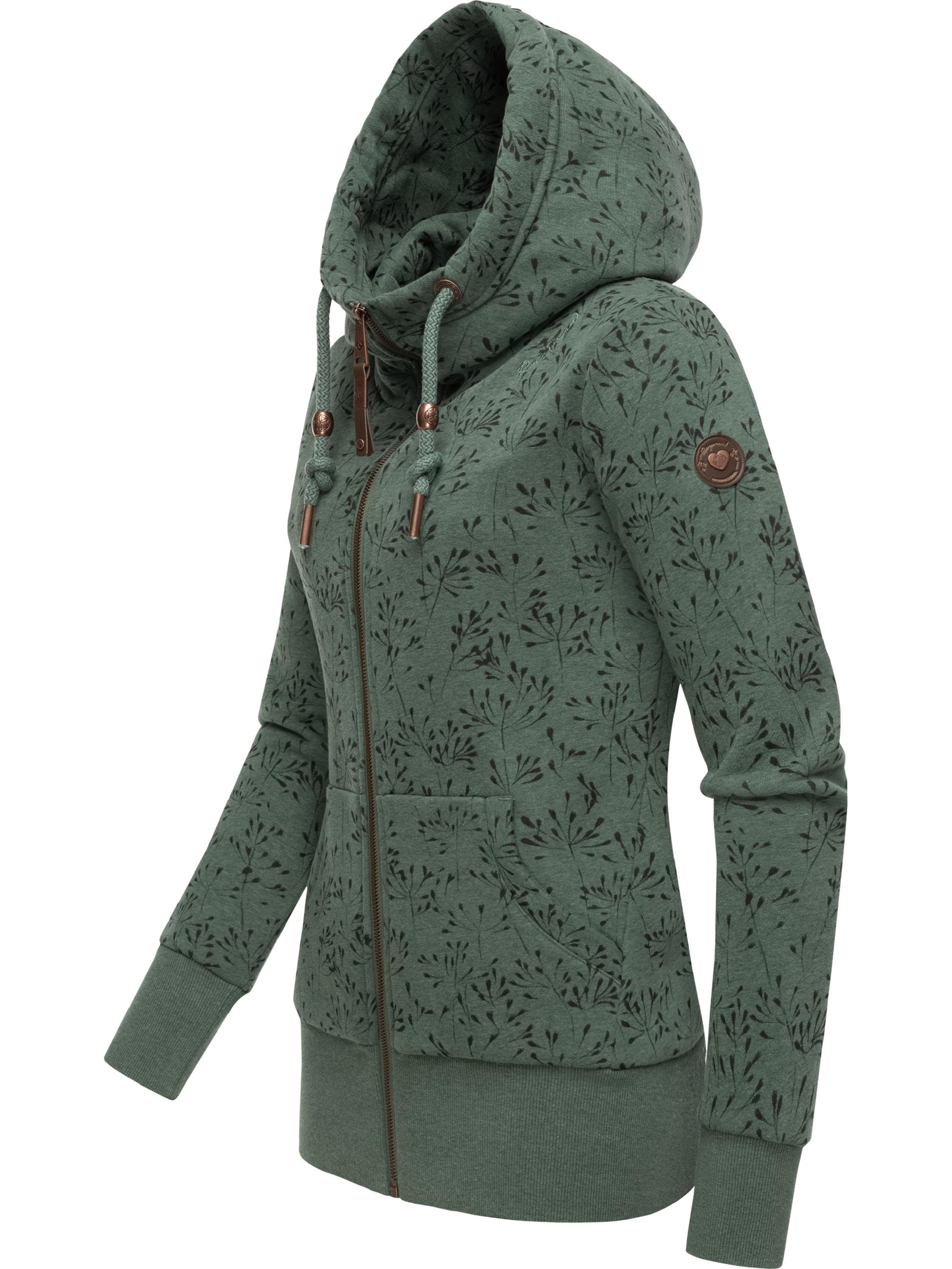 Ragwear Sweatjacke »Sweatjacke Neska Zip Flowers«, sportlicher Damen Zip-Hoodie mit Kapuze