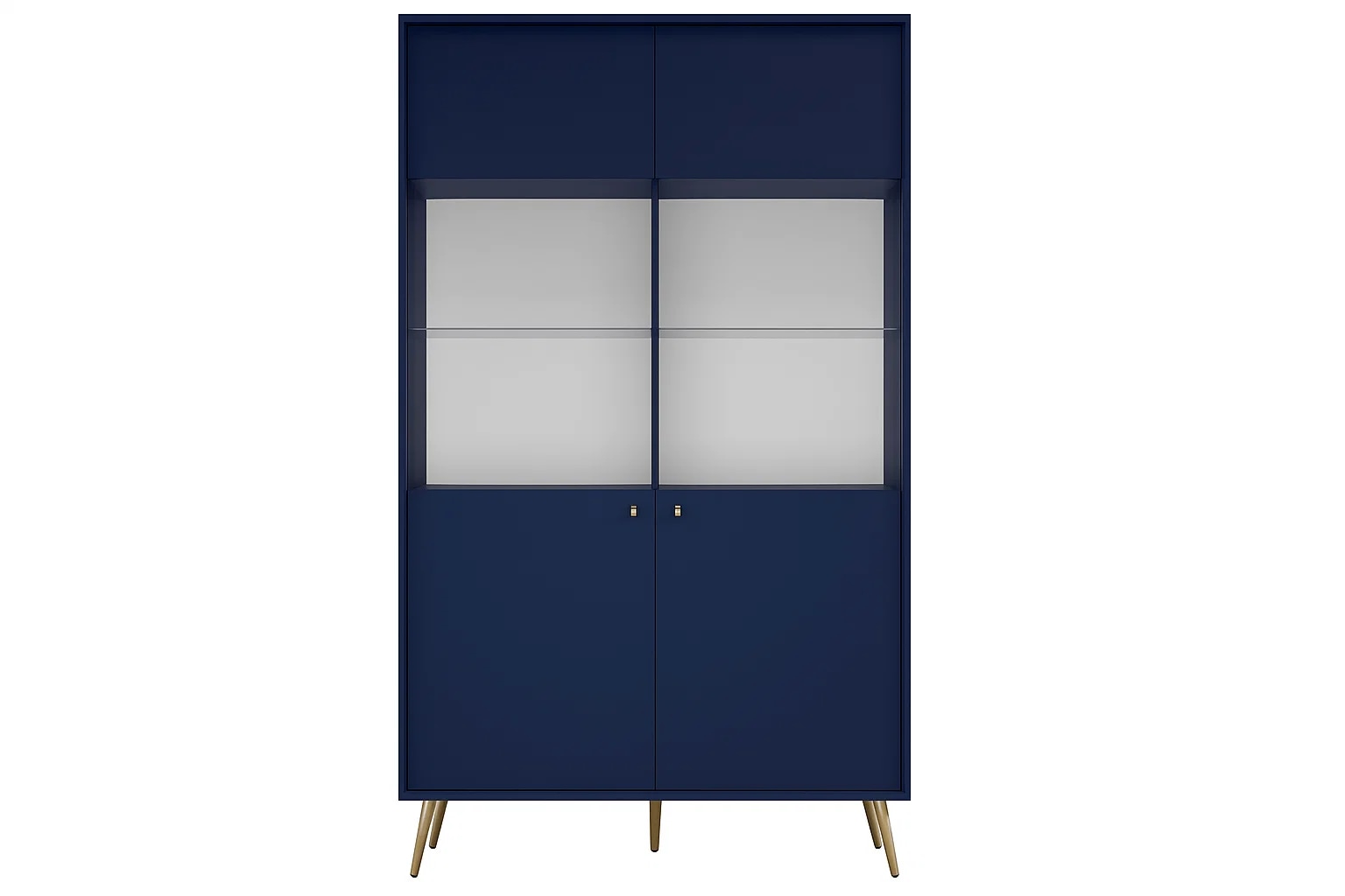 Home affaire Vitrine »ROMILDA Glasvitrine mit viel Stauraum, Maße B/T/H: 105/40/191 cm« Vitrinenschrank, Standvitrine mit 2 Türen, 10 Fächer