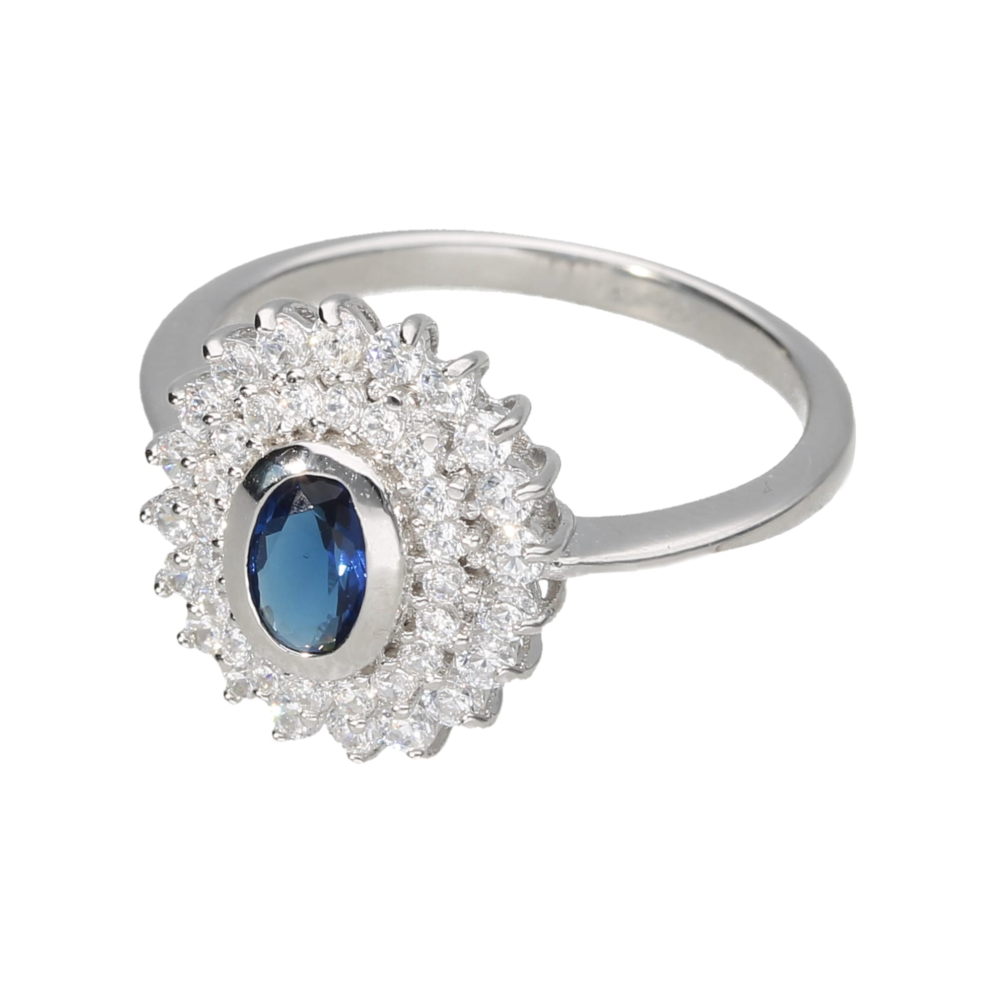 Smart Jewel Silberring »Ring mit Zirkonia und dunkelblauem Kristallstein,  Silber 925« online kaufen | UNIVERSAL