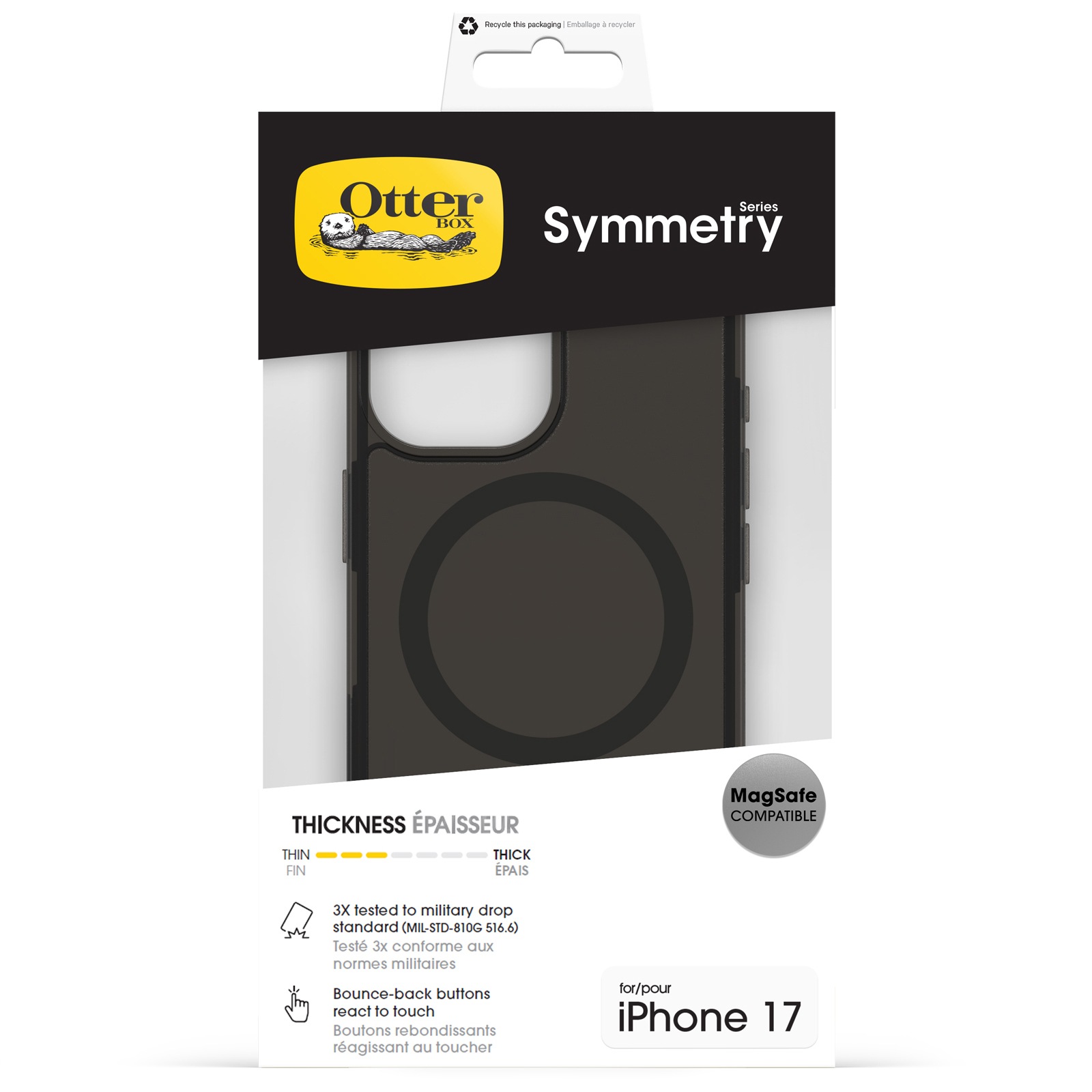 Otterbox Handyhülle »Symmetry Series Clear mit MagSafe für Apple iPhone 17« Apple iPhone 17 Backcover, Schutzhülle, Handyschutzhülle, Case, Schutzcase, stoßfest