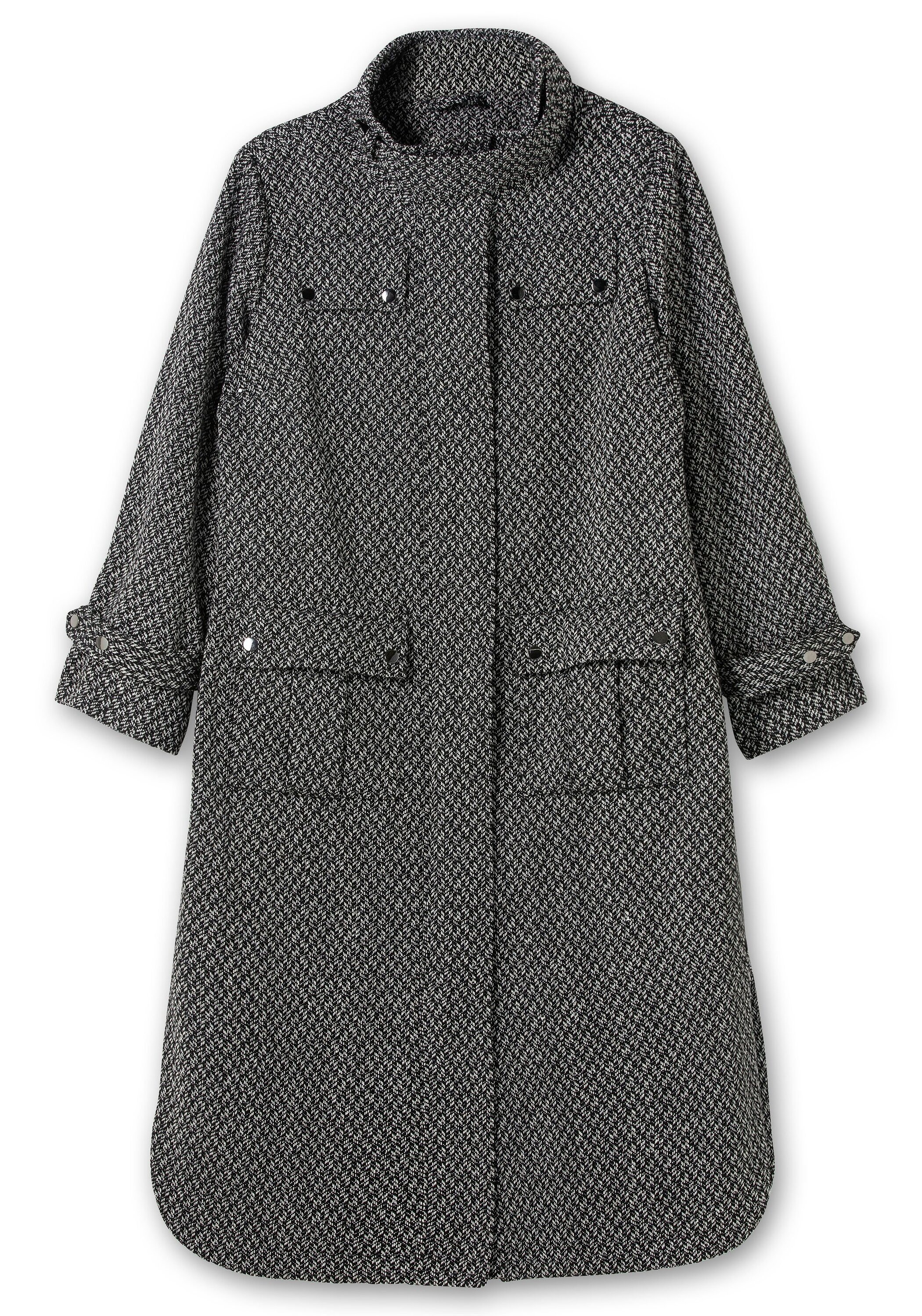 Sheego Trenchcoat »Mantel im Cargo-Stil, mit Stehkragen«
