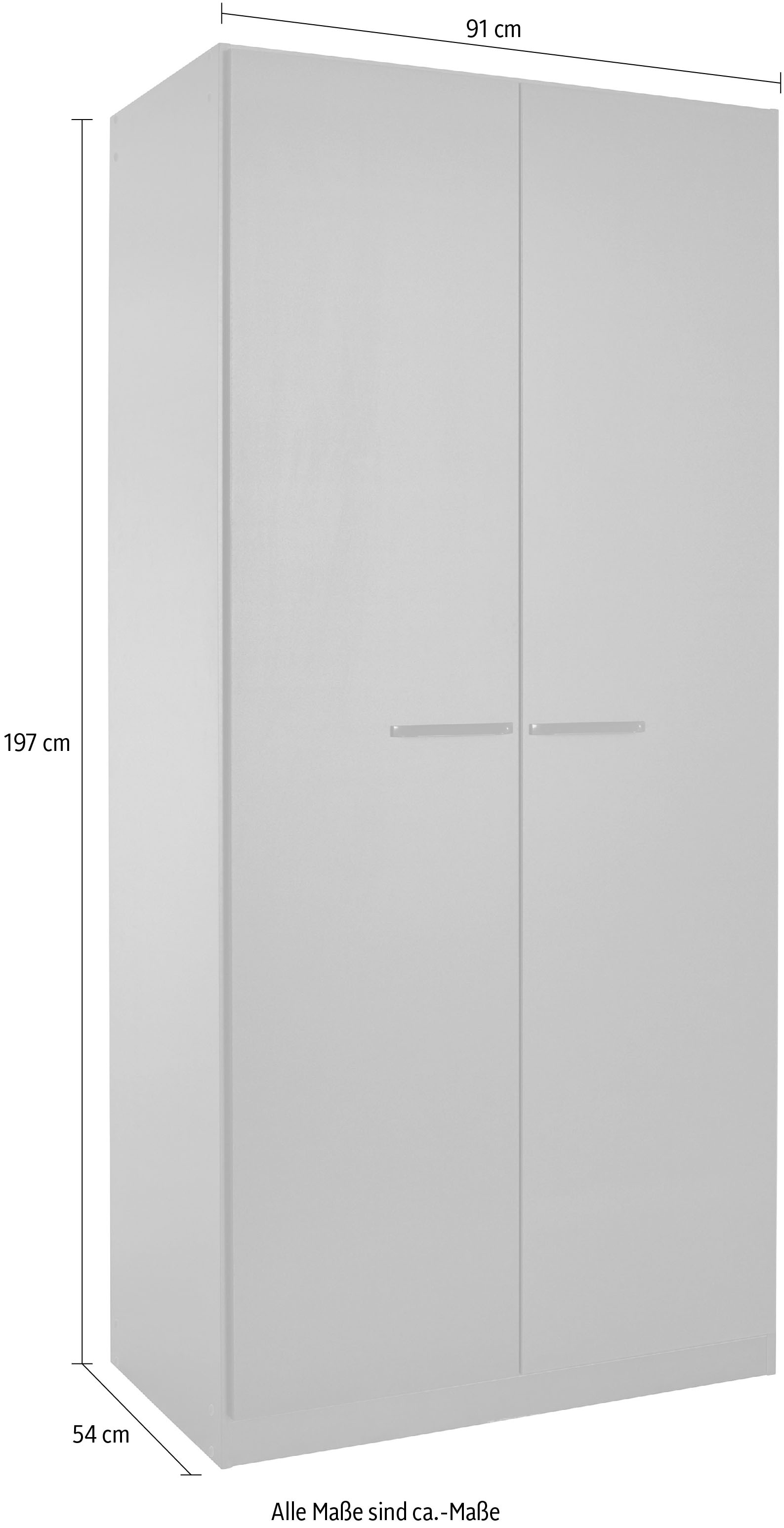 INOSIGN BY RAUCH Drehtürenschrank »Kleiderschrank Schrank Garderobe Wäscheschrank VANDOR«, in drei Breiten, Höhe 197 cm, Griffe in Graumetallic MADE IN GERMANY