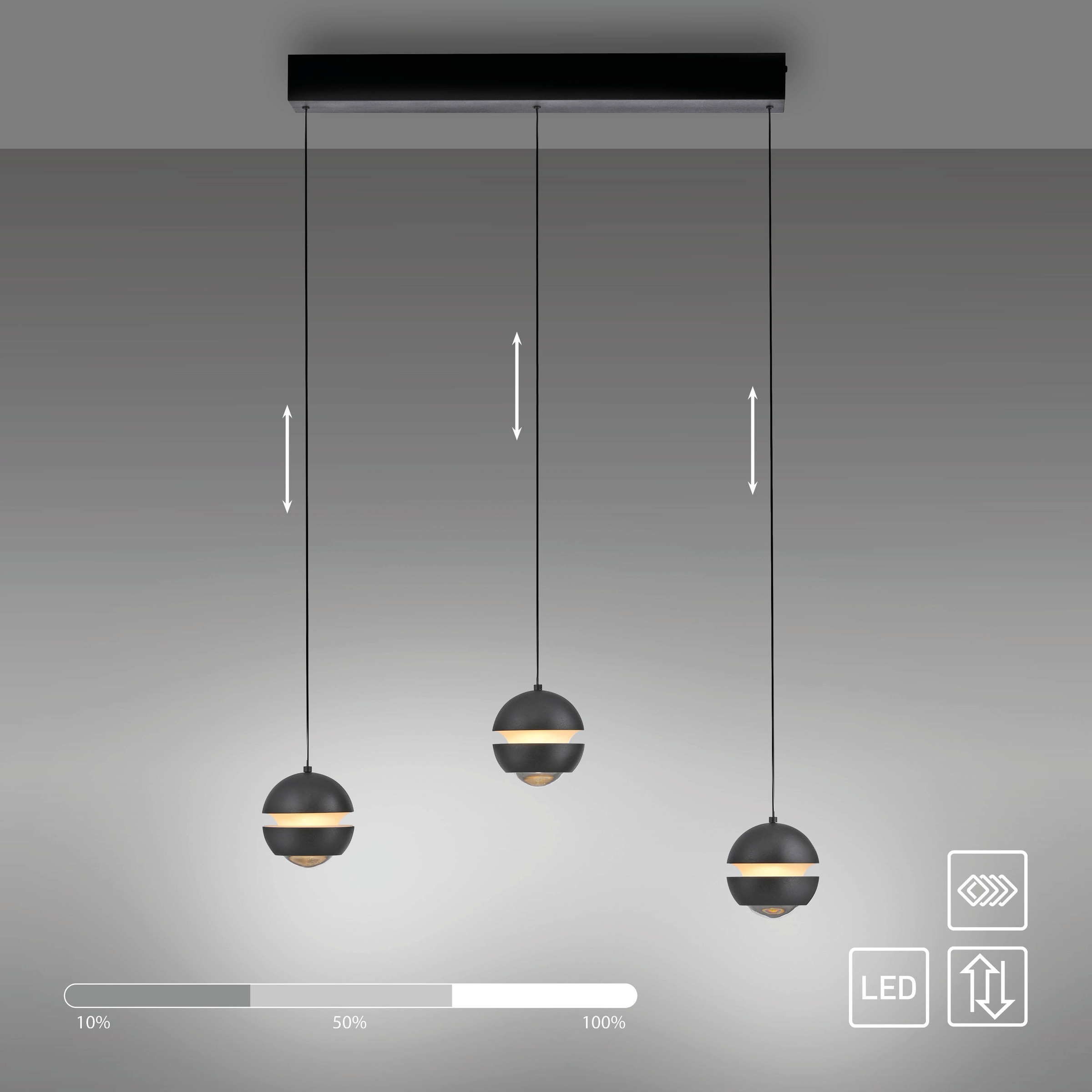SCHÖNER WOHNEN-Kollektion LED Pendelleuchte »LINI« LED-Board 1 Stk. Warmweiß SCHÖNER WOHNEN Kollektion, 3-Stufen Dimmer, Comfort-Lift