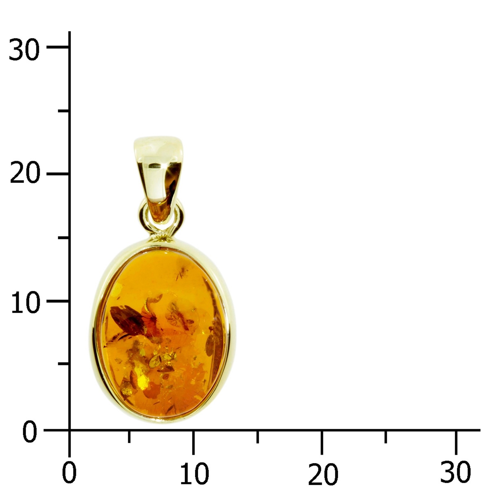 OSTSEE-SCHMUCK Kettenanhänger »- Classic 13x10 mm - Gold 585/000 - Bernstein«
