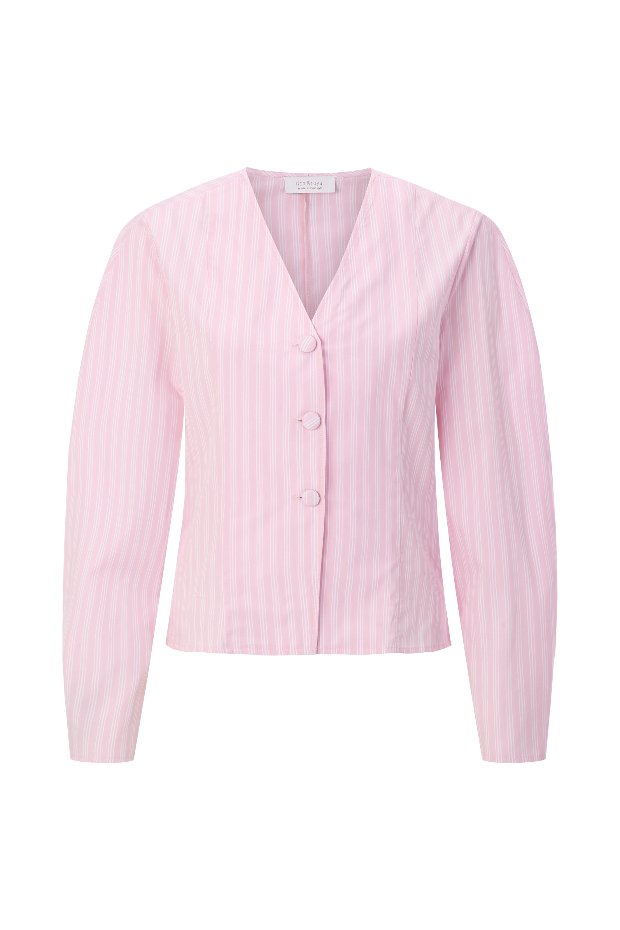 RICHROYAL Langarmbluse leicht tailliert, aus reiner Baumwolle