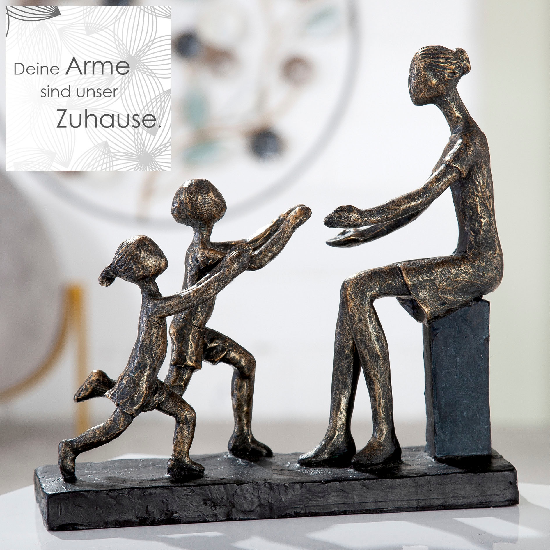 Casablanca by Gilde Dekofigur grau »Skulptur bequem Arme, bronzefarben/grau«, bestellen meine In