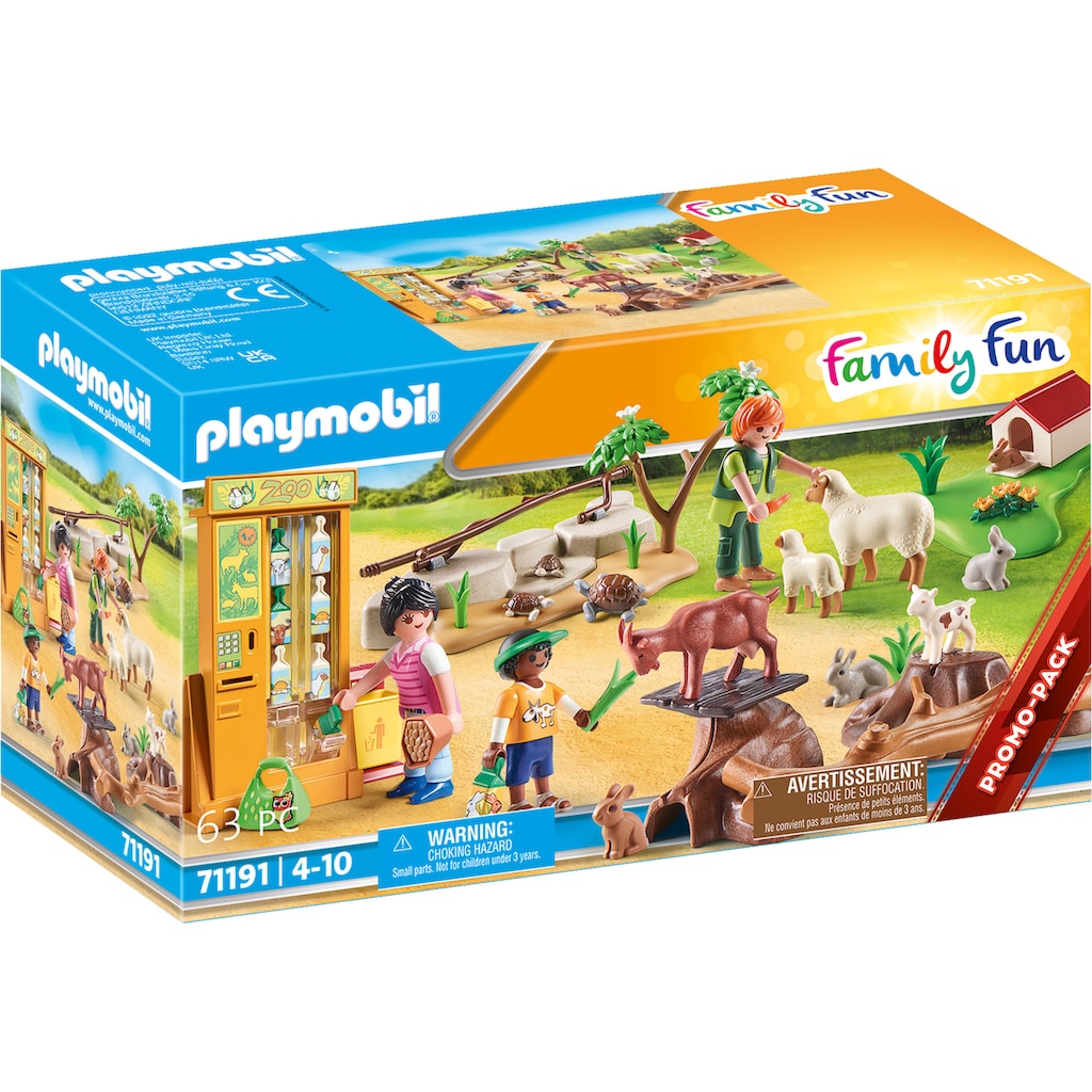 Playmobil® Konstruktions-Spielset »Erlebnis-Streichelzoo (71191), Family Fun«, (63 St.)