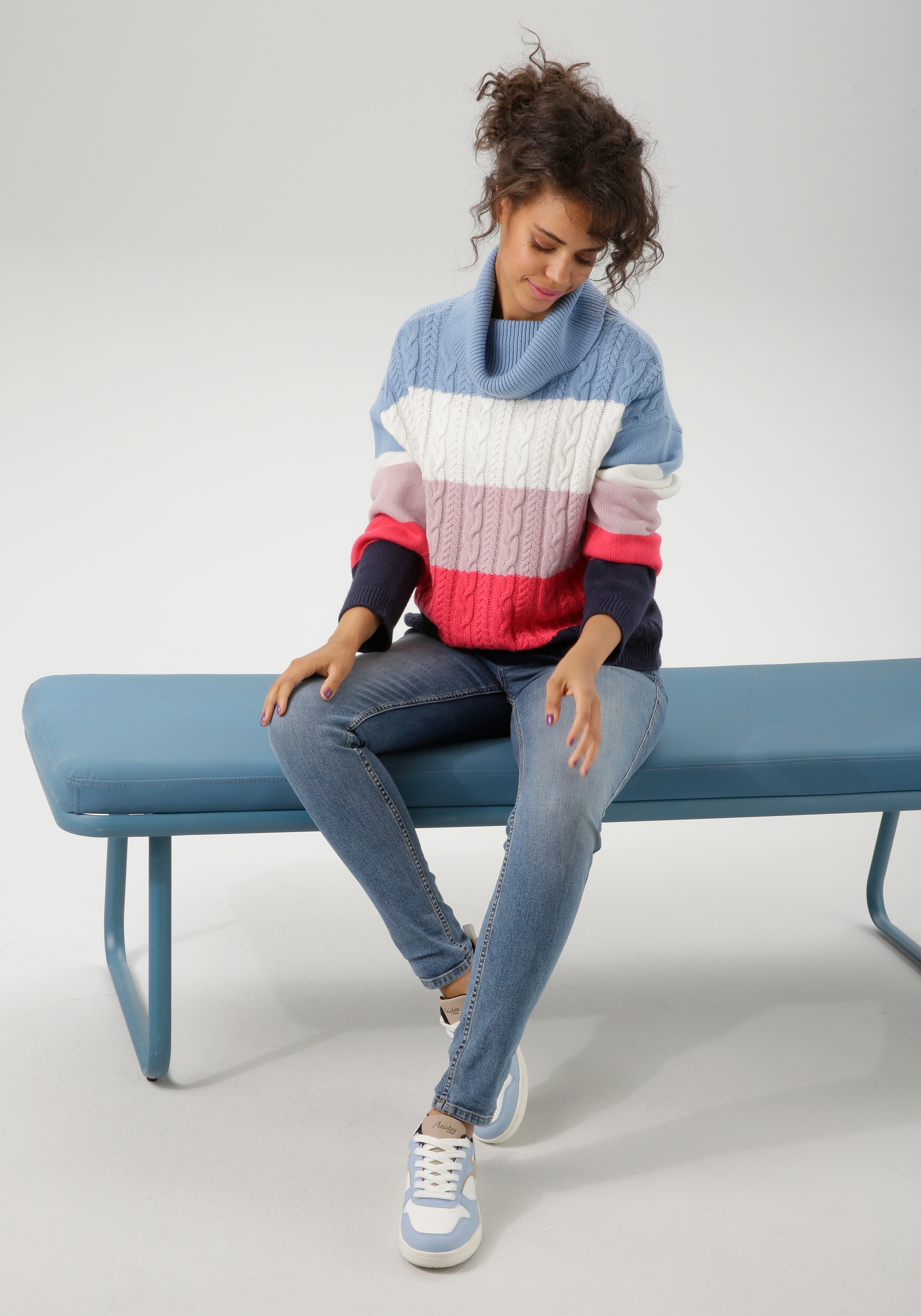 Aniston CASUAL Strickpullover in farbenfroher oder gedeckteren Farbkombination - NEUE KOLLEKTION