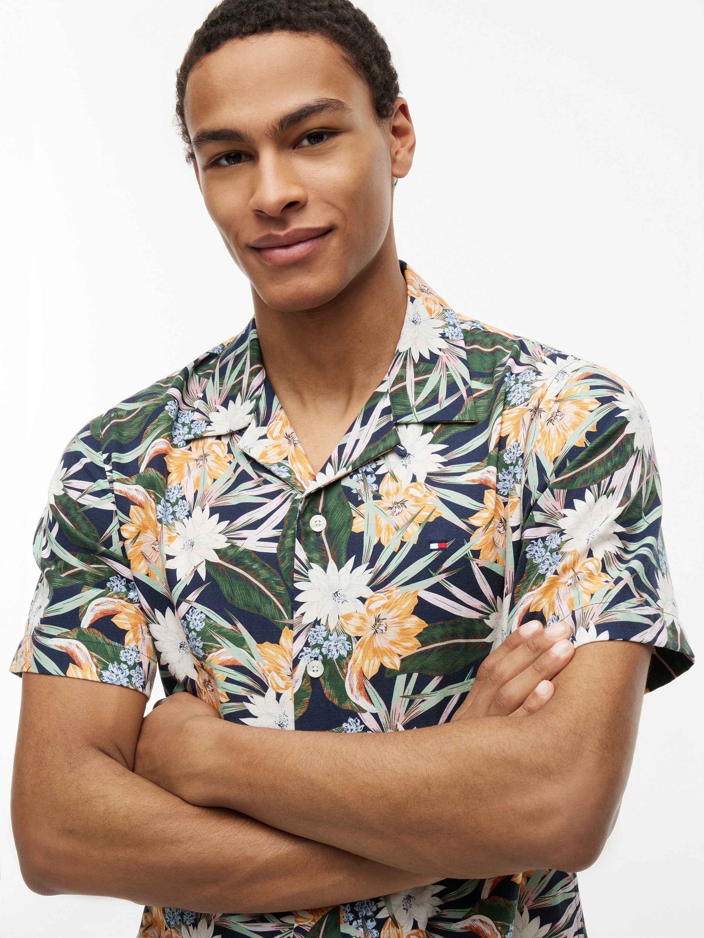 Tommy Hilfiger Kurzarmhemd »CO LYOCELL FLORAL SS SHIRT« mit Allover-Print, Regular Fit