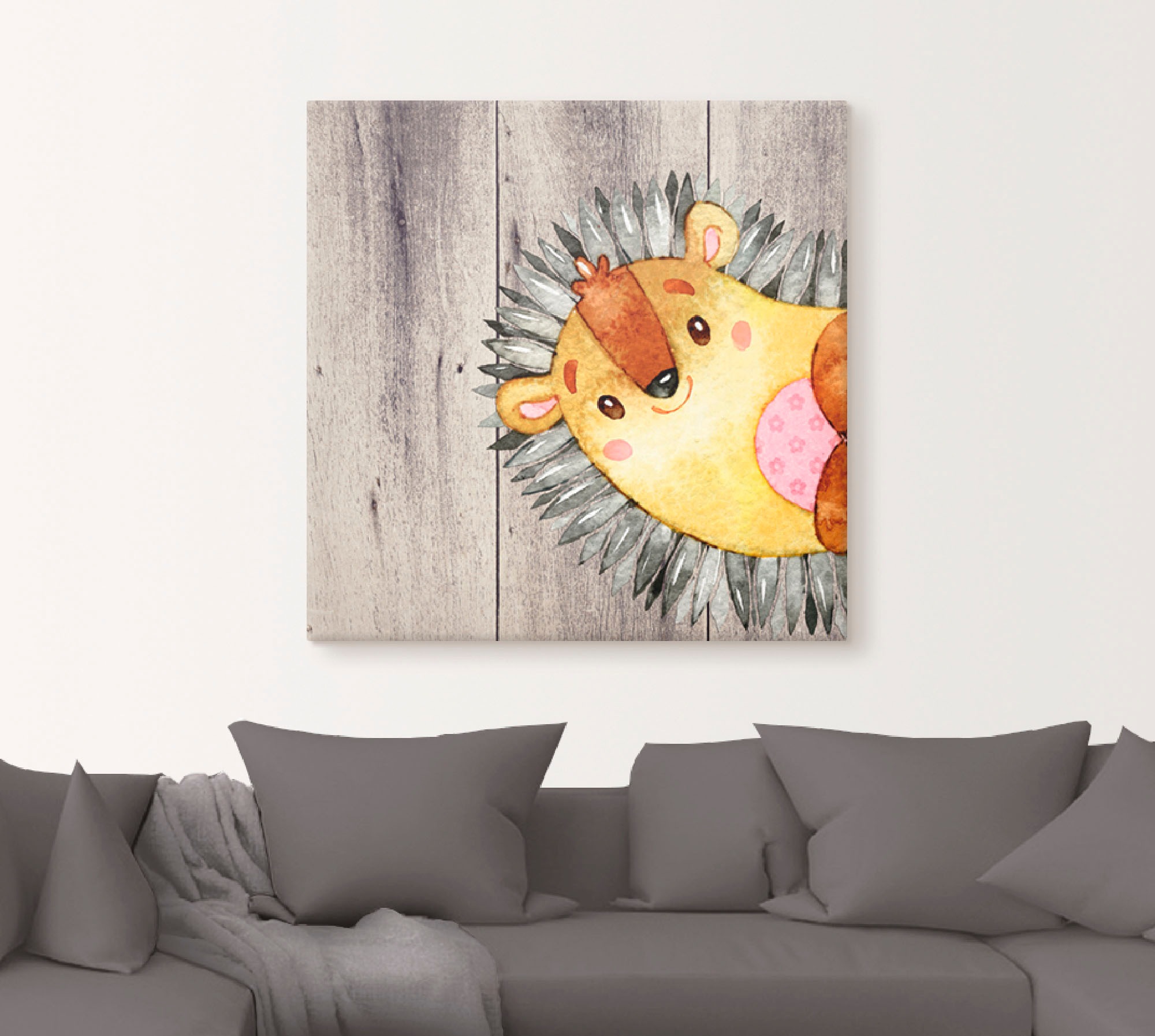 Artland Leinwandbild »Waldland Freunde - Igel«, Tiere, (1 St.), auf Keilrahmen gespannt