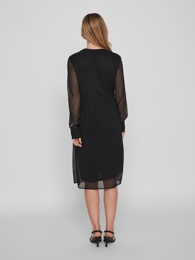 Vila Chiffonkleid »VIFALIA V-NECK L/S DRESS/SU - NOOS«