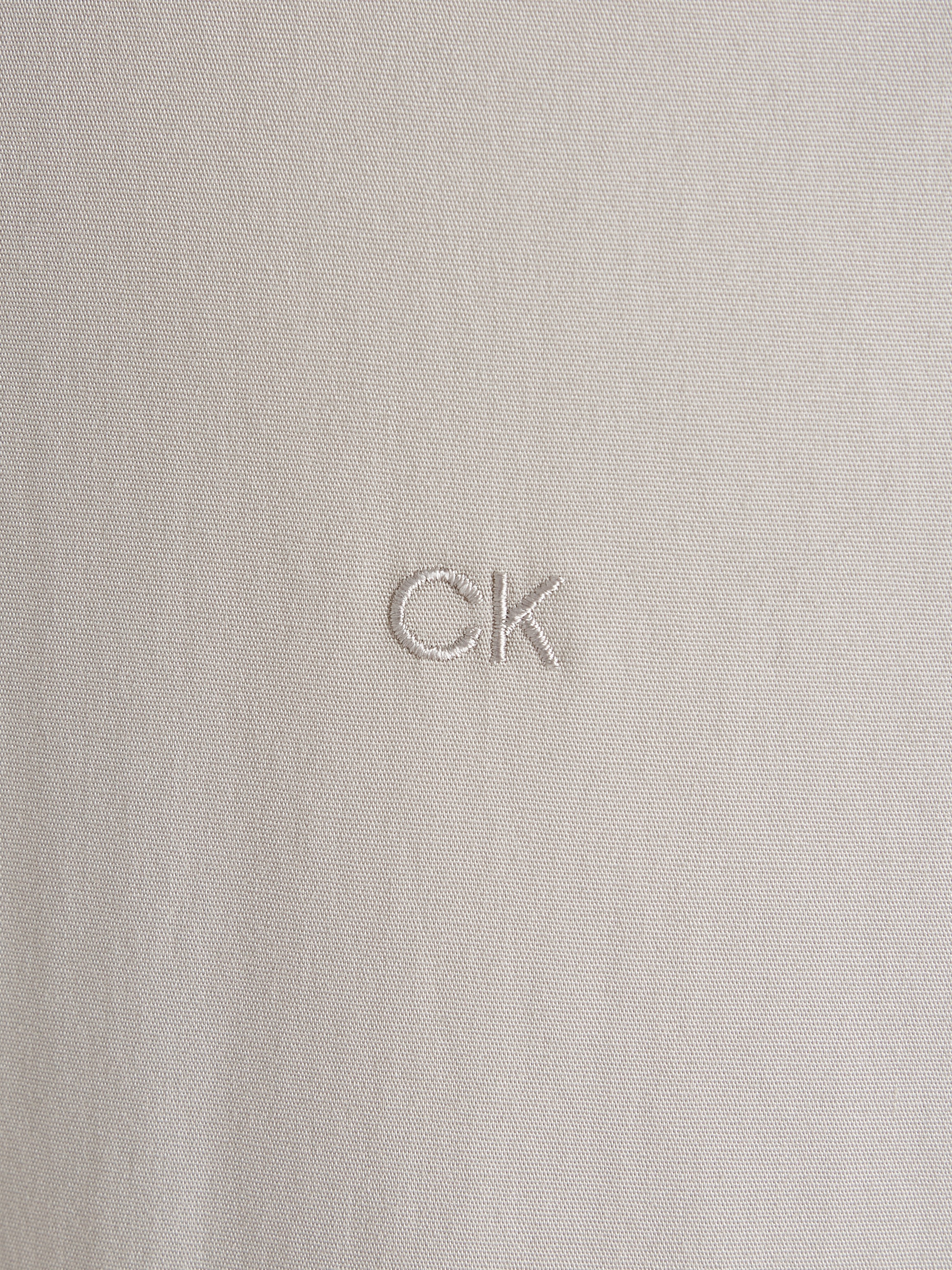 Calvin Klein Businesshemd »POPLIN STRETCH SLIM SHIRT«, mit Kentkragen, Logoprint auf Brusthöhe