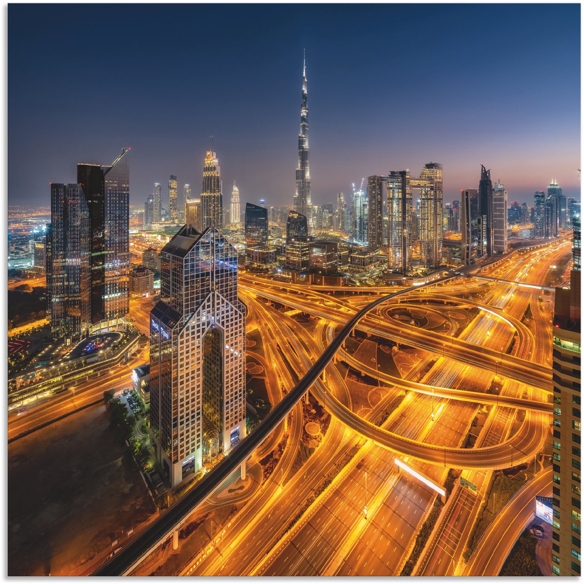 Outdoorbild, Artland als »Skyline Raten Bilder St.), Wandaufkleber Alubild, in Dubai«, Wandbild auf von Asien, Größen verschied. (1 bestellen