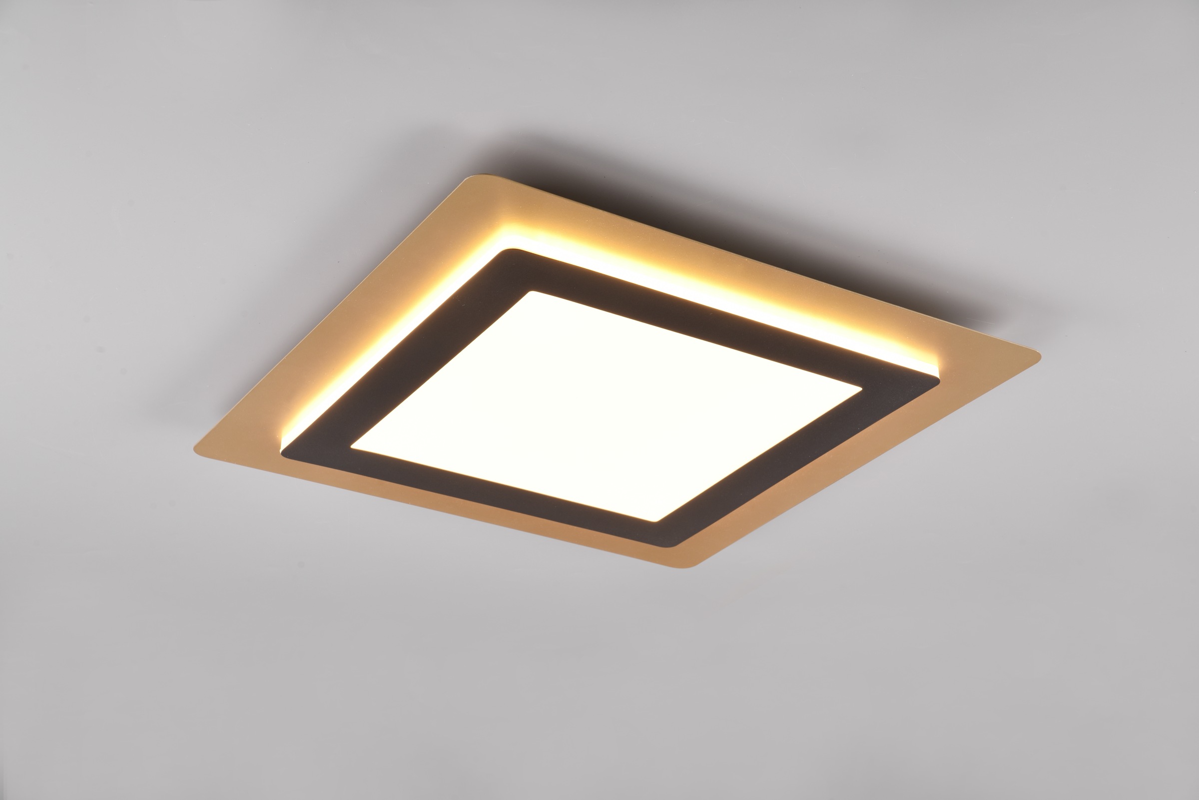 TRIO Leuchten LED Deckenleuchte »MORGAN, quadratische Deckenlampe 45x45cm, dimmbar, CCT, Memoryfunktion« LED-Board 1 Stk. warmweiß - kaltweiß Nachtlicht, Timer, 46W 6000 Lumen, 2700-6500 Kelvin, mit Fernbedienung