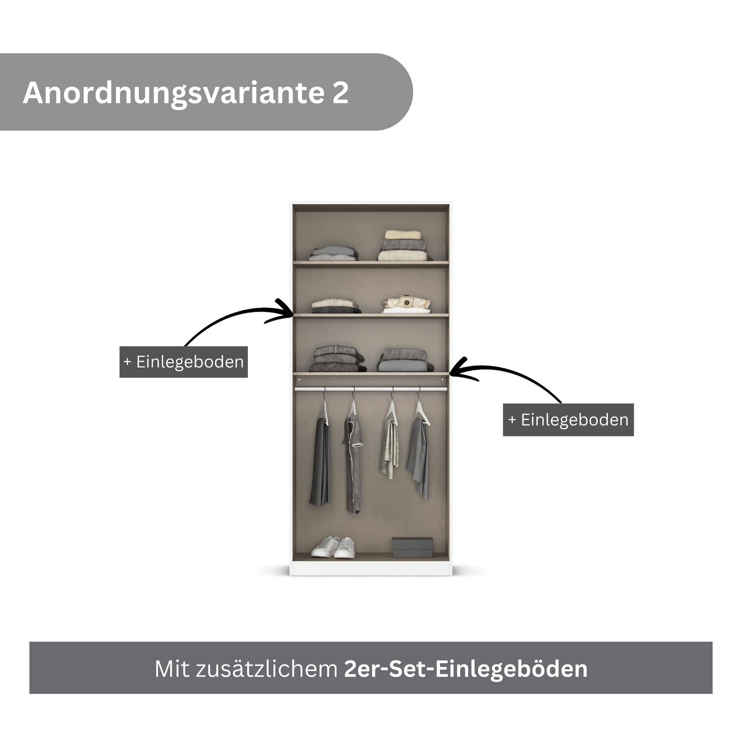 rauch Drehtürenschrank »Kleiderschrank Kleiderschränke Schrank Garderobe AGORDO mit Glasfront«, (in zwei Griff-Farben), durchdachte Innenausstattung, in 6 Breiten und 2 Höhen MADE IN GERMANY