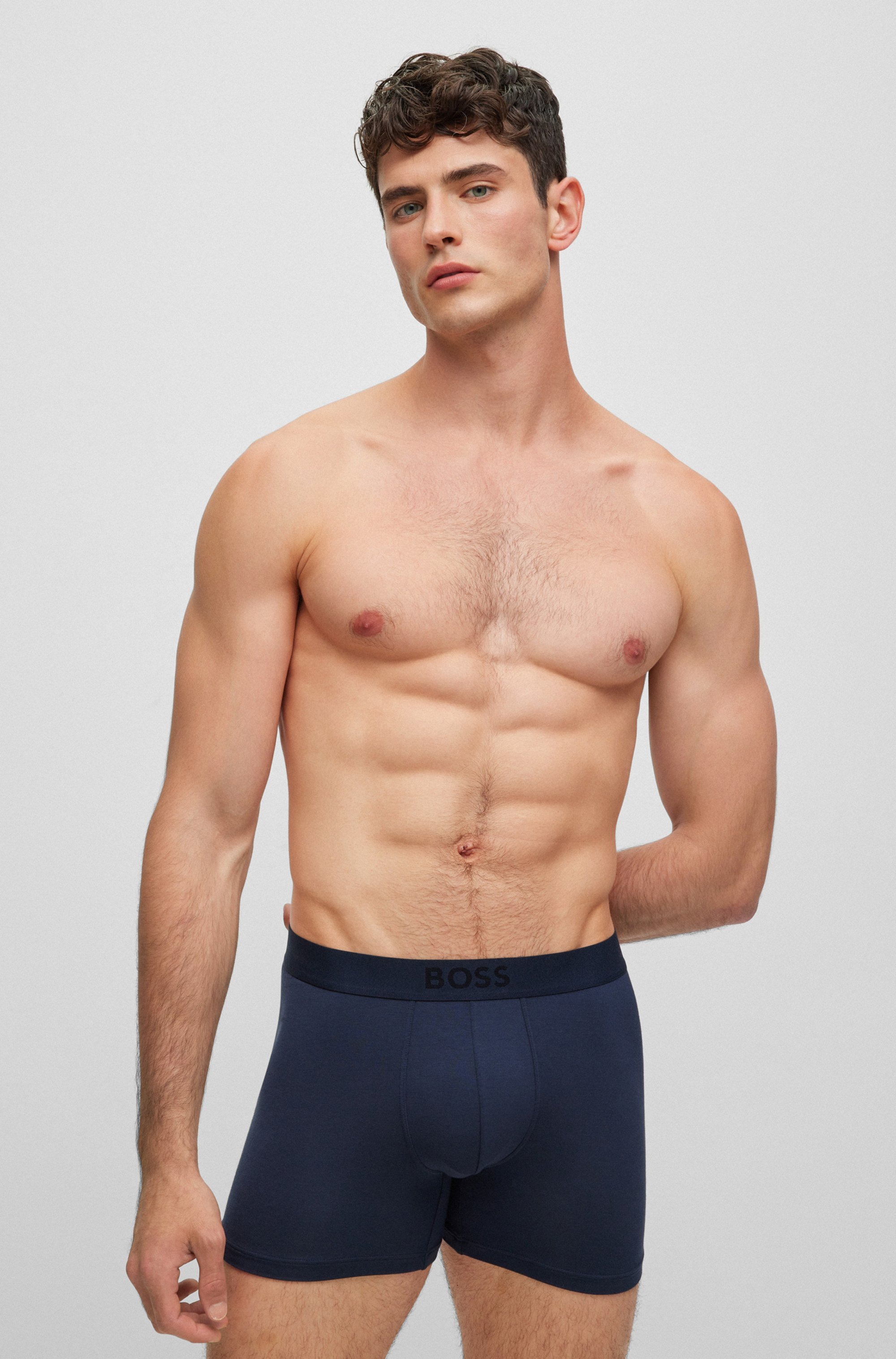 BOSS Boxer »BoxerBr 2P UltraSoft«, (Packung, 2 St., 2er Pack), mit tonalem BOSS Logo-Elastikbund