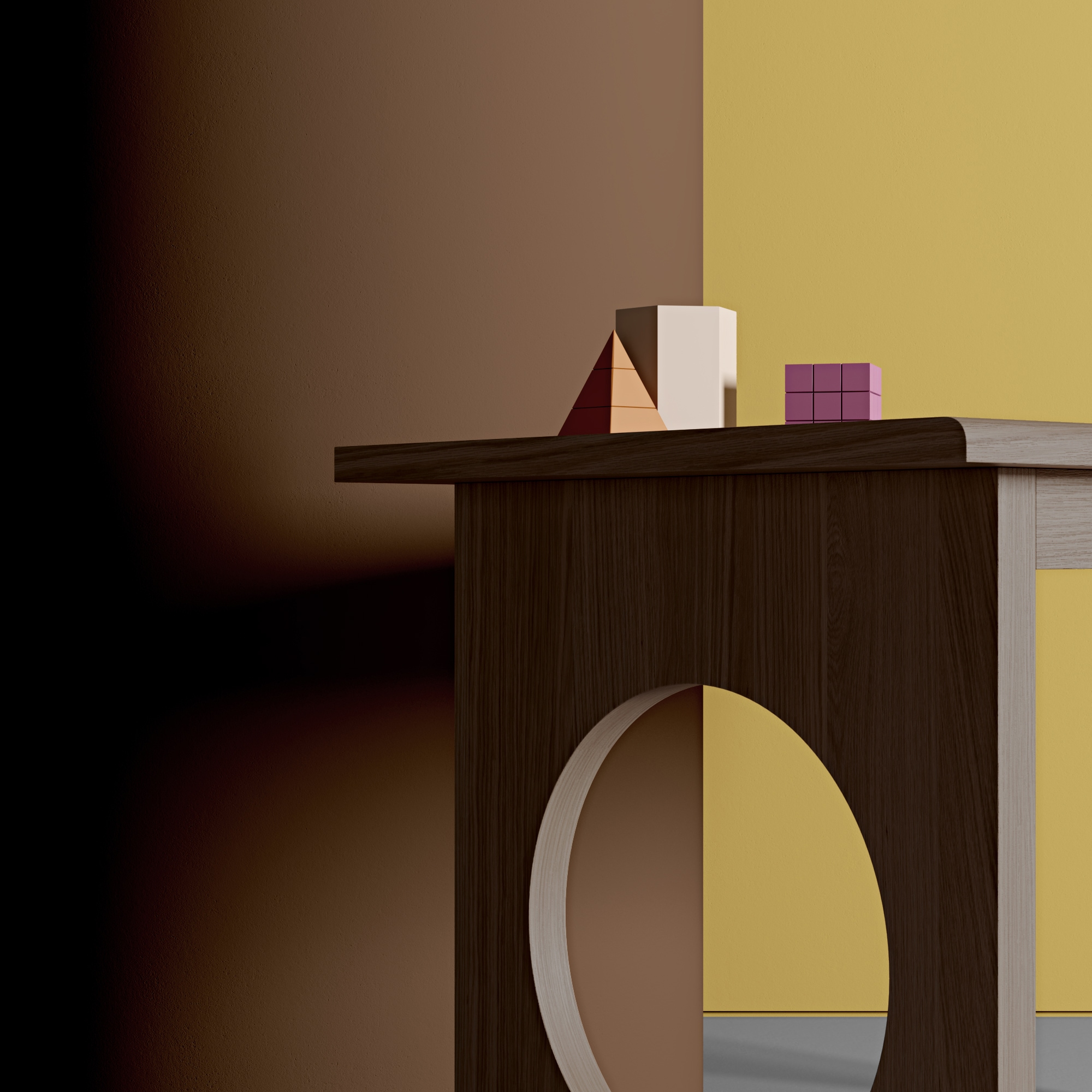 Woodman Schreibtisch »Bau«, edles Holzfurnier aus Nussbaum, Breite 140 cm