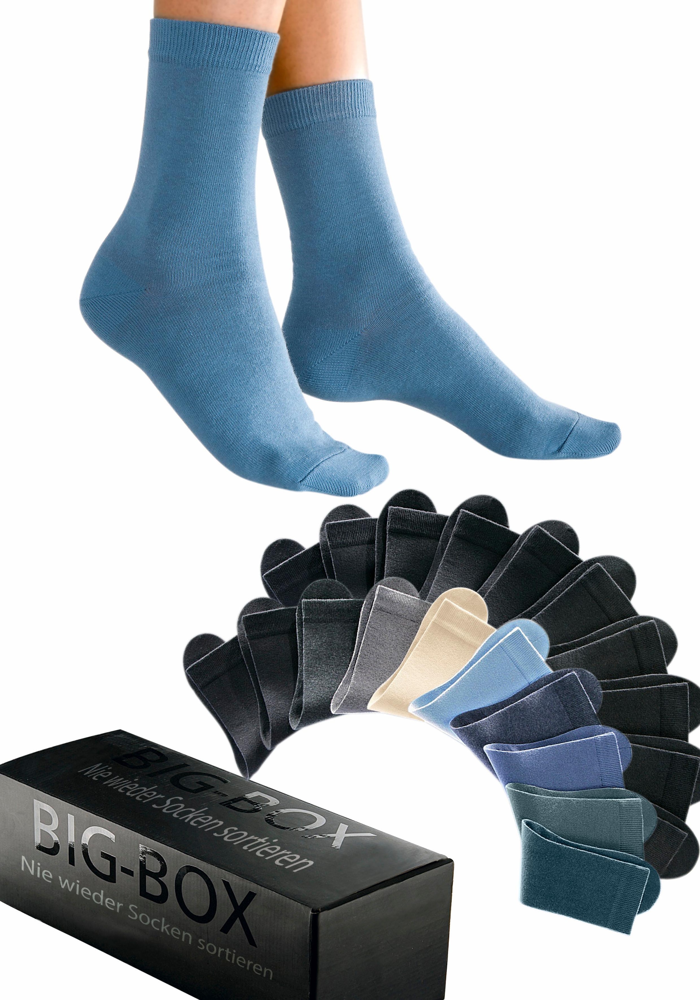 Go in Basicsocken, (Box, 20 Paar), in der großen Big-Box