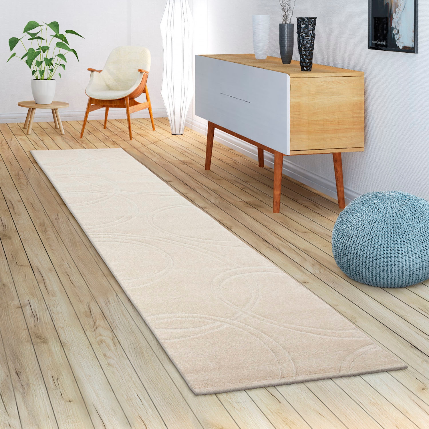 Paco Home Läufer »Brilliance 757«, rechteckig, 18 mm Höhe, Teppich-Läufer, Kurzflor, mit 3D-Design, ideal im Flur & Schlafzimmer