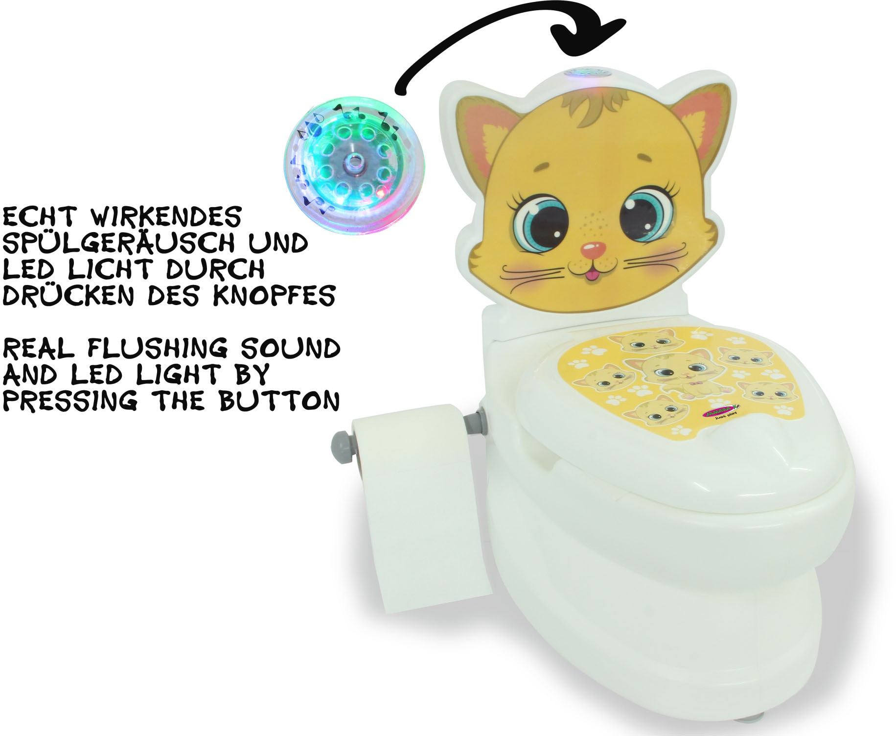 Jamara Toilettentrainer »Meine kleine Toilette, Katze«, mit Spülsound und Toilettenpapierhalter