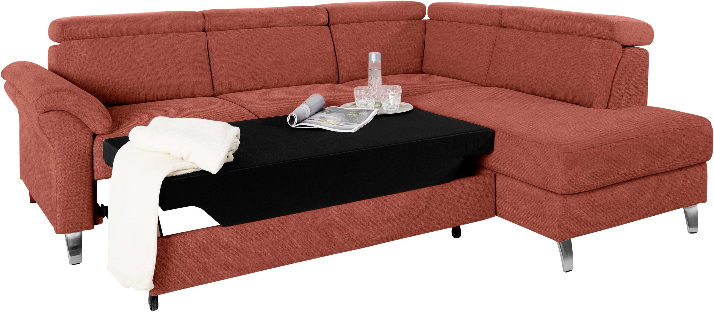 sit&more Ecksofa, inklusive Kopfteilverstellung, wahlweise mit Bettfunktion und Bettkasten